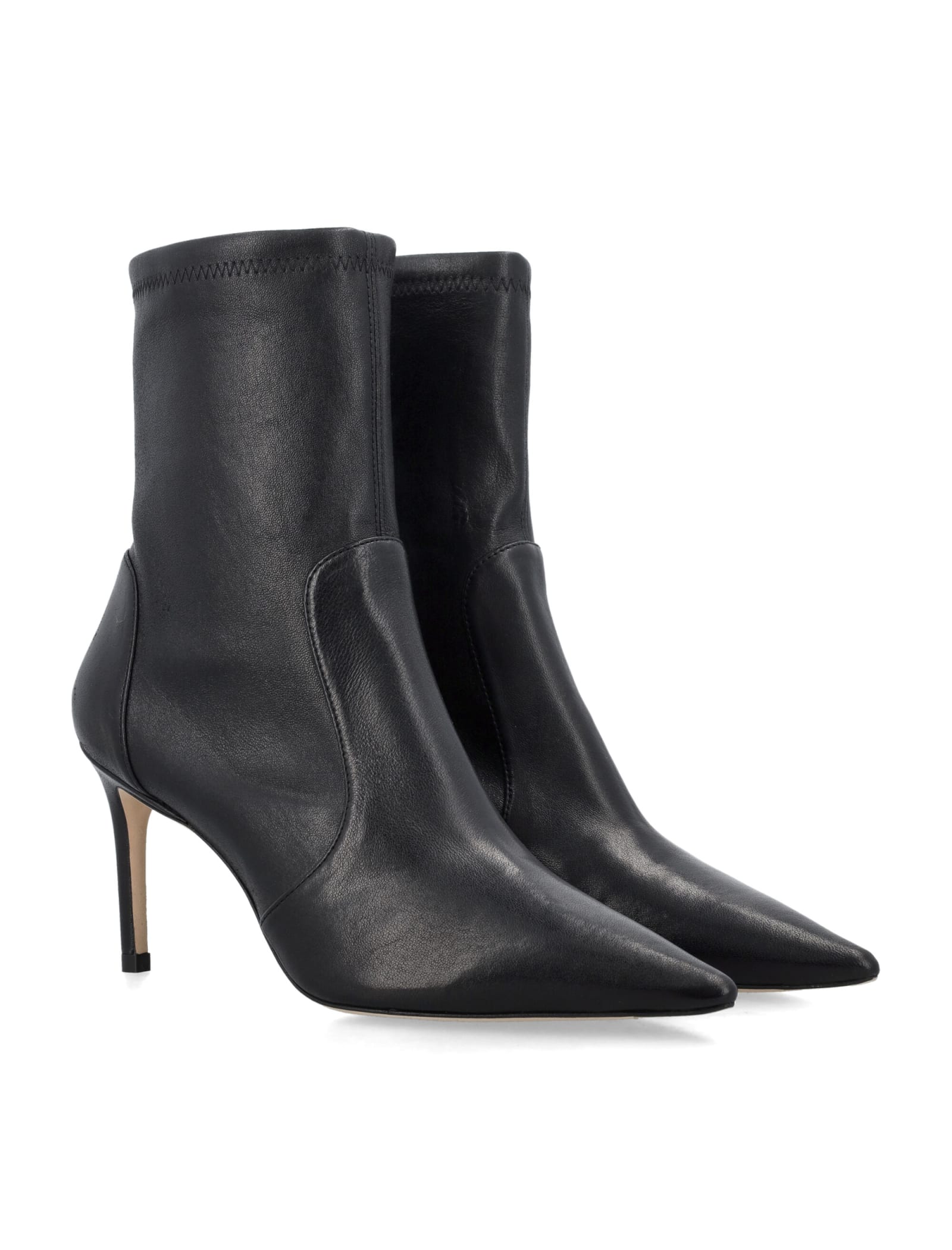 Shop Stuart Weitzman Stuart 85 Stretch Bootie In Black