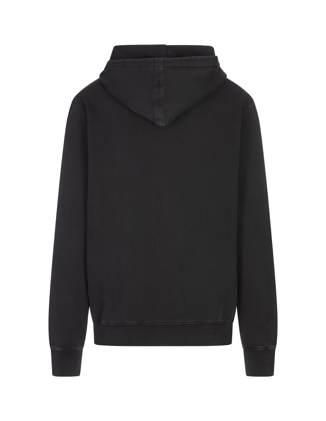 BALMAIN BLACK HOODIE WITH BALMAIN VINTAGE EMBROIDERY 