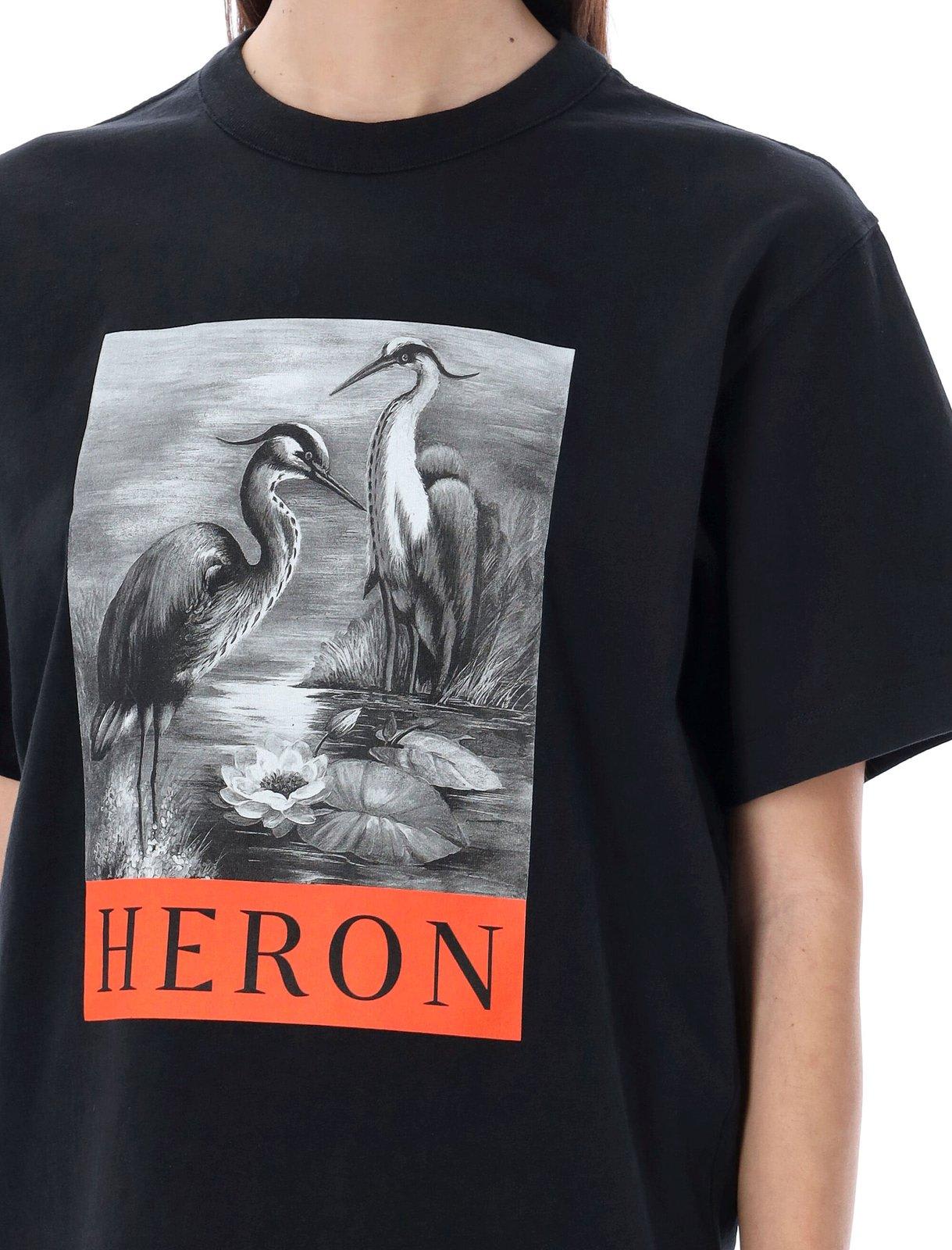 Shop Heron Preston Graphic Print Crewneck T-shirt In Black