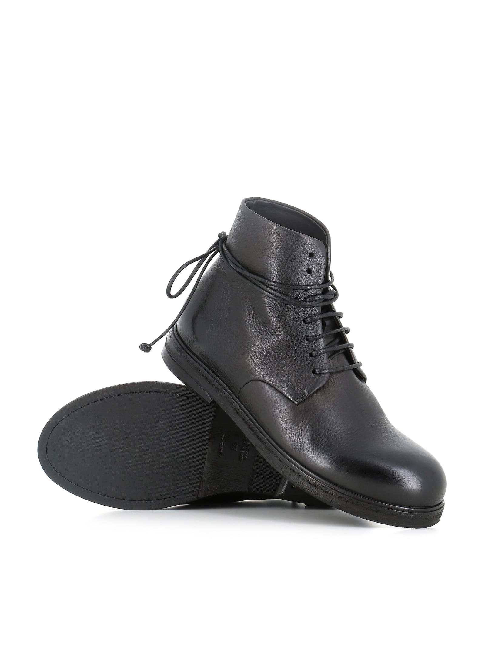 Marsèll Zucca Textured-leather Ankle Boots In Black