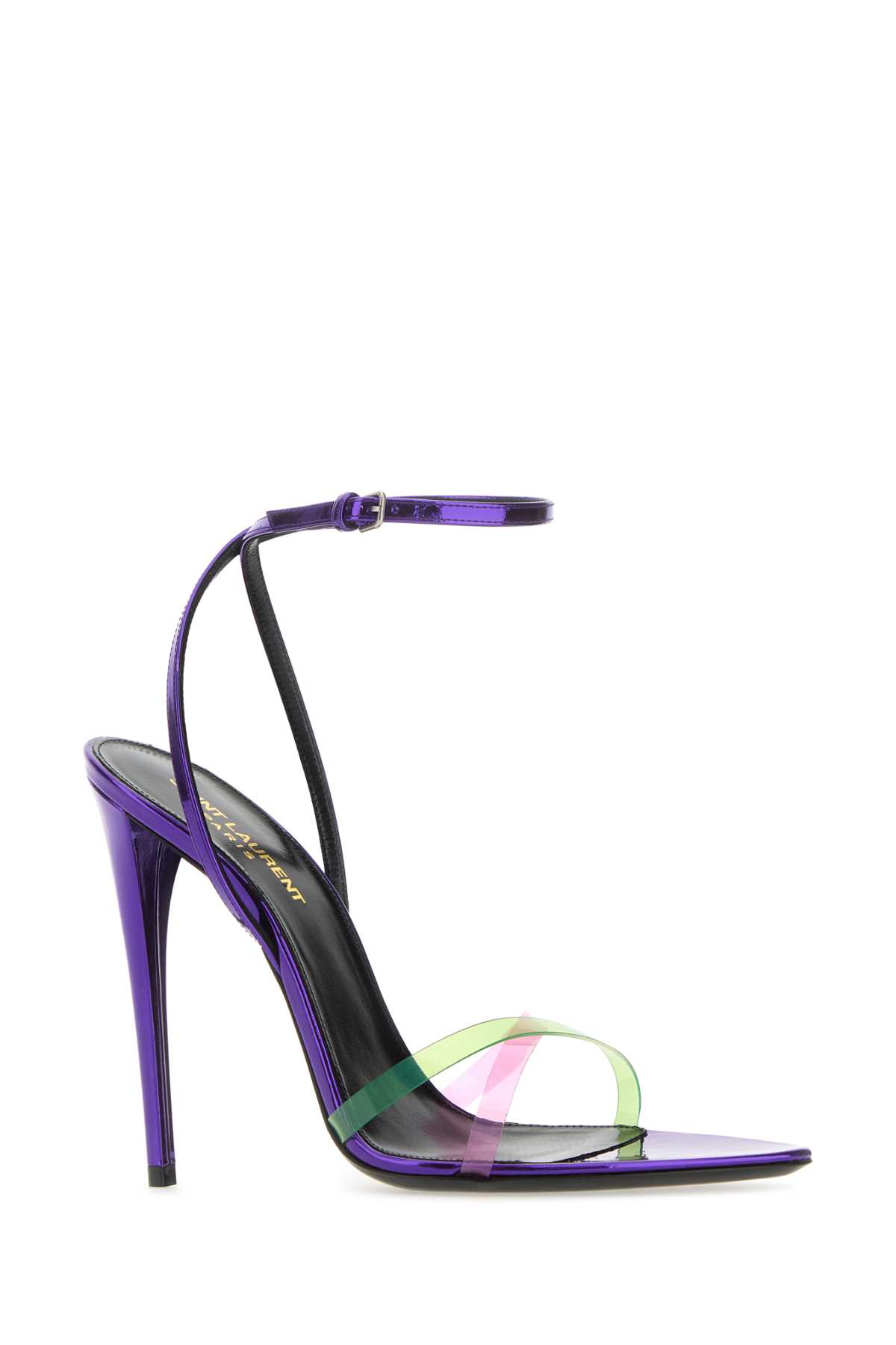 Shop Saint Laurent Two-tone Leather And Pvc Fever 110 Sandals In Mepluvioresgree