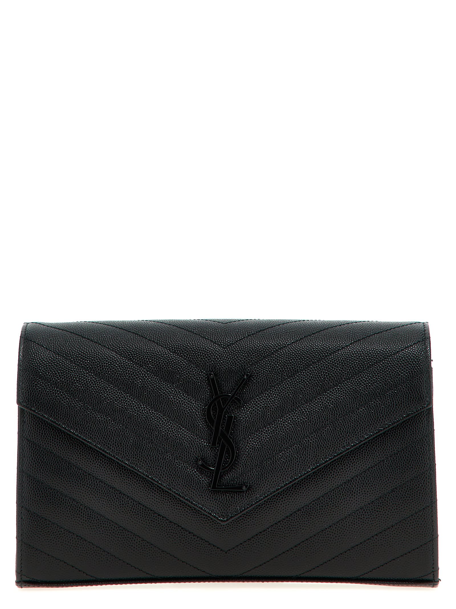 Saint Laurent Cassandre Clutch In Black