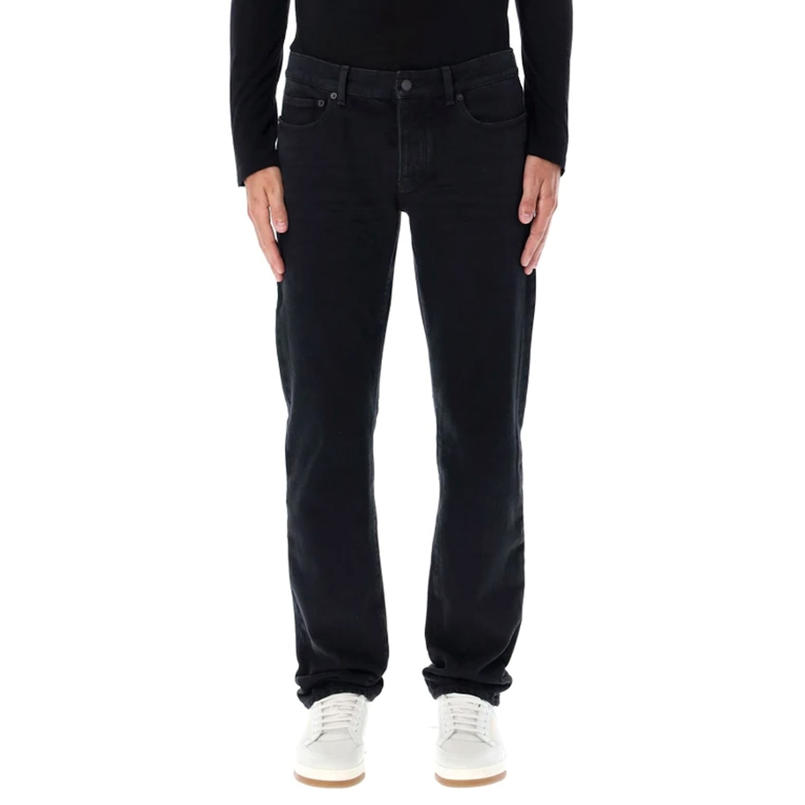 Saint Laurent Oklahoma Jeans In Black Denim In Black
