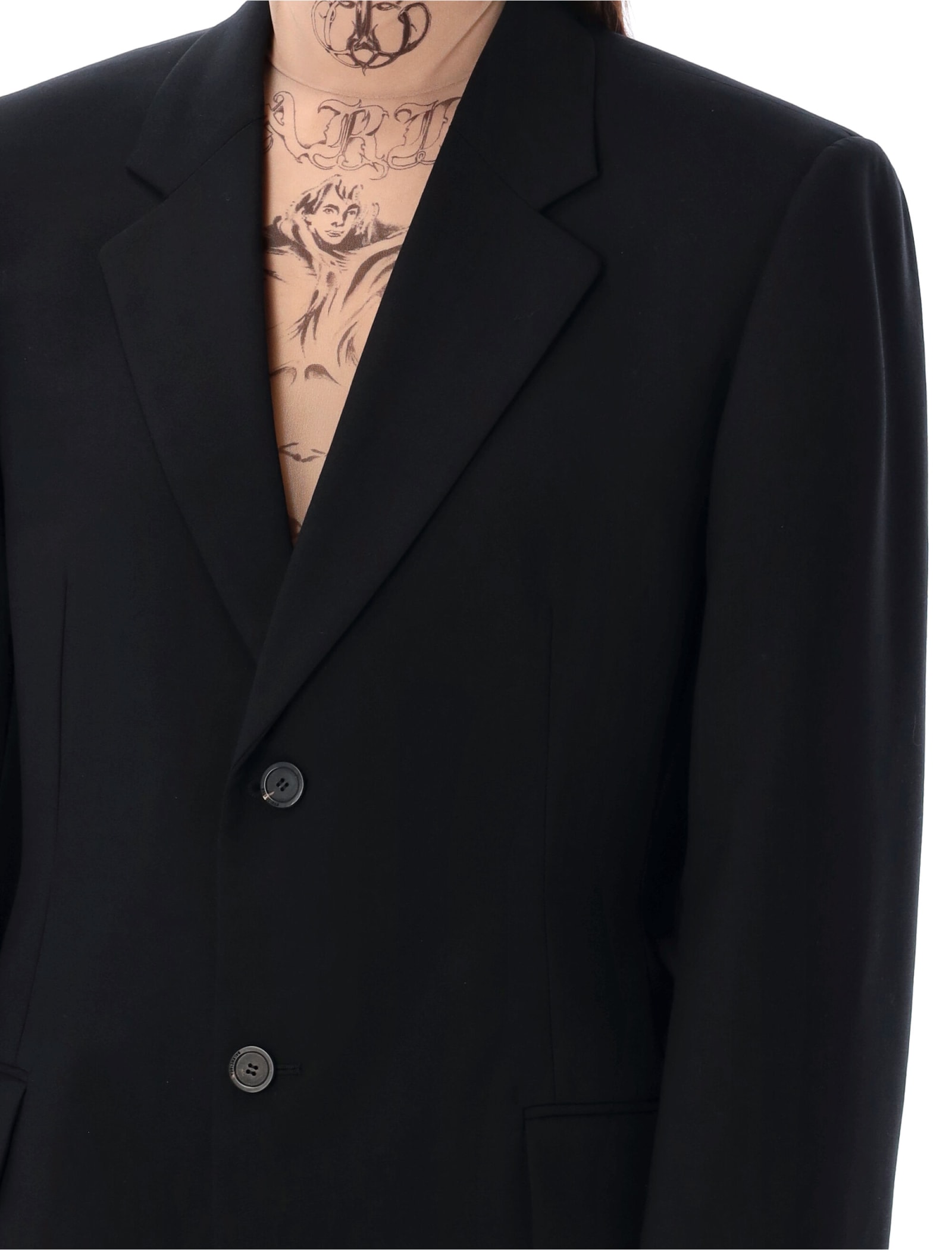 Balenciaga Standard Single-breasted Tailored Blazer In Black In Black