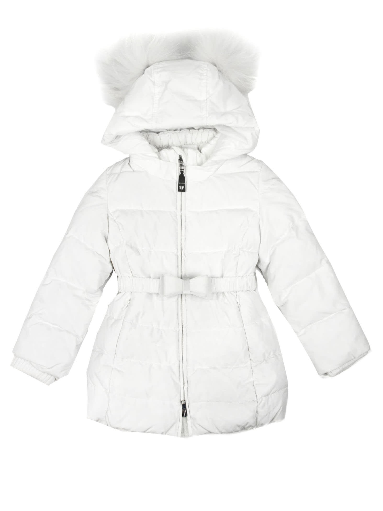 Monnalisa Babies' White Quilted Down Coat In Bianco