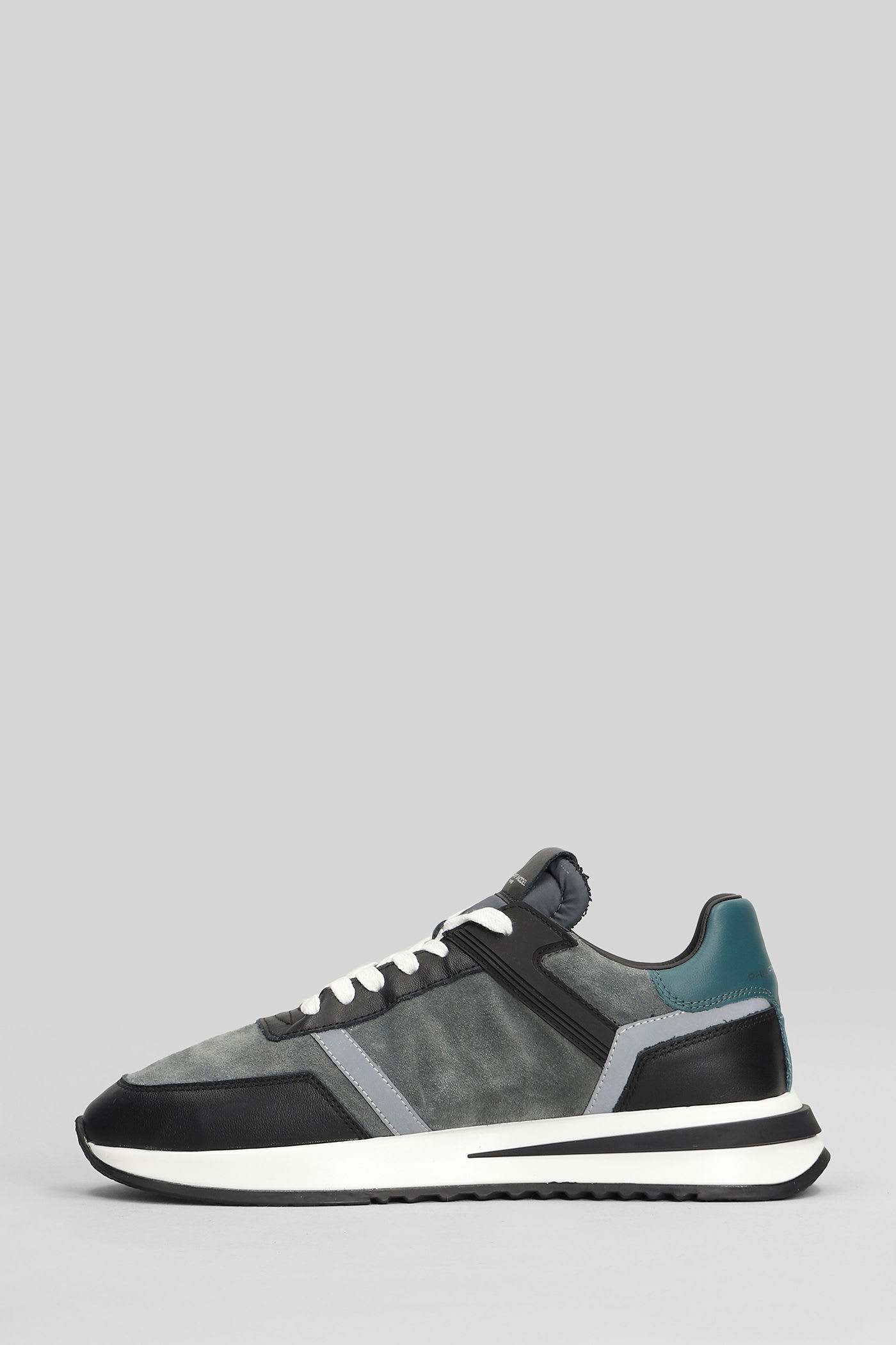 Philippe Model Trop 2.1 Low Sneakers In Black Suede And Leather In Black