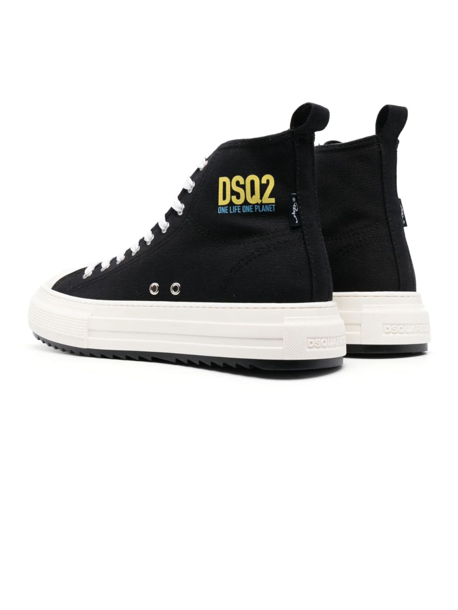 Shop Dsquared2 Black X Smurfs Cotton Sneakers