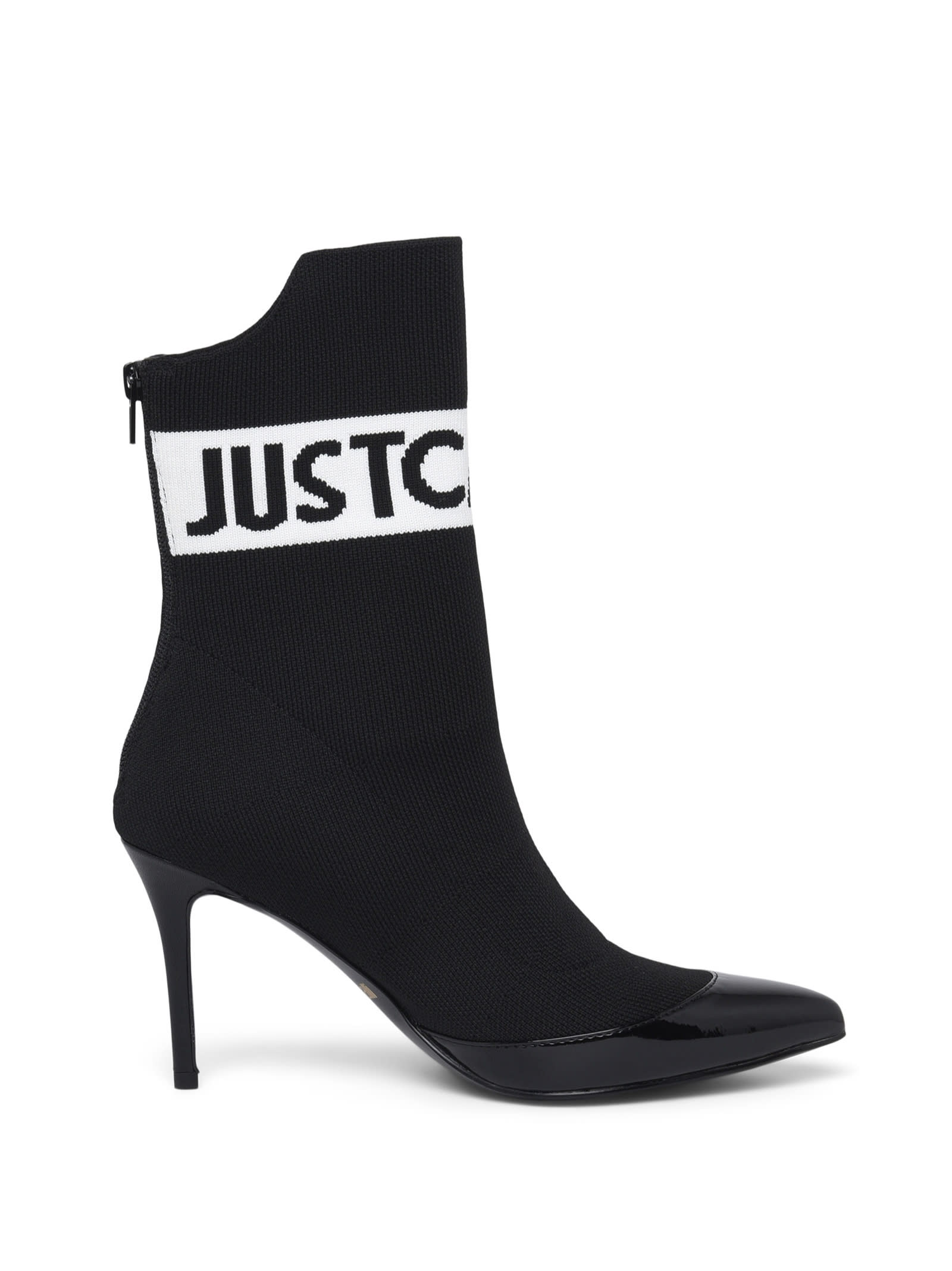 Shop Just Cavalli Ankle Boots With Heels And Logo  In Black