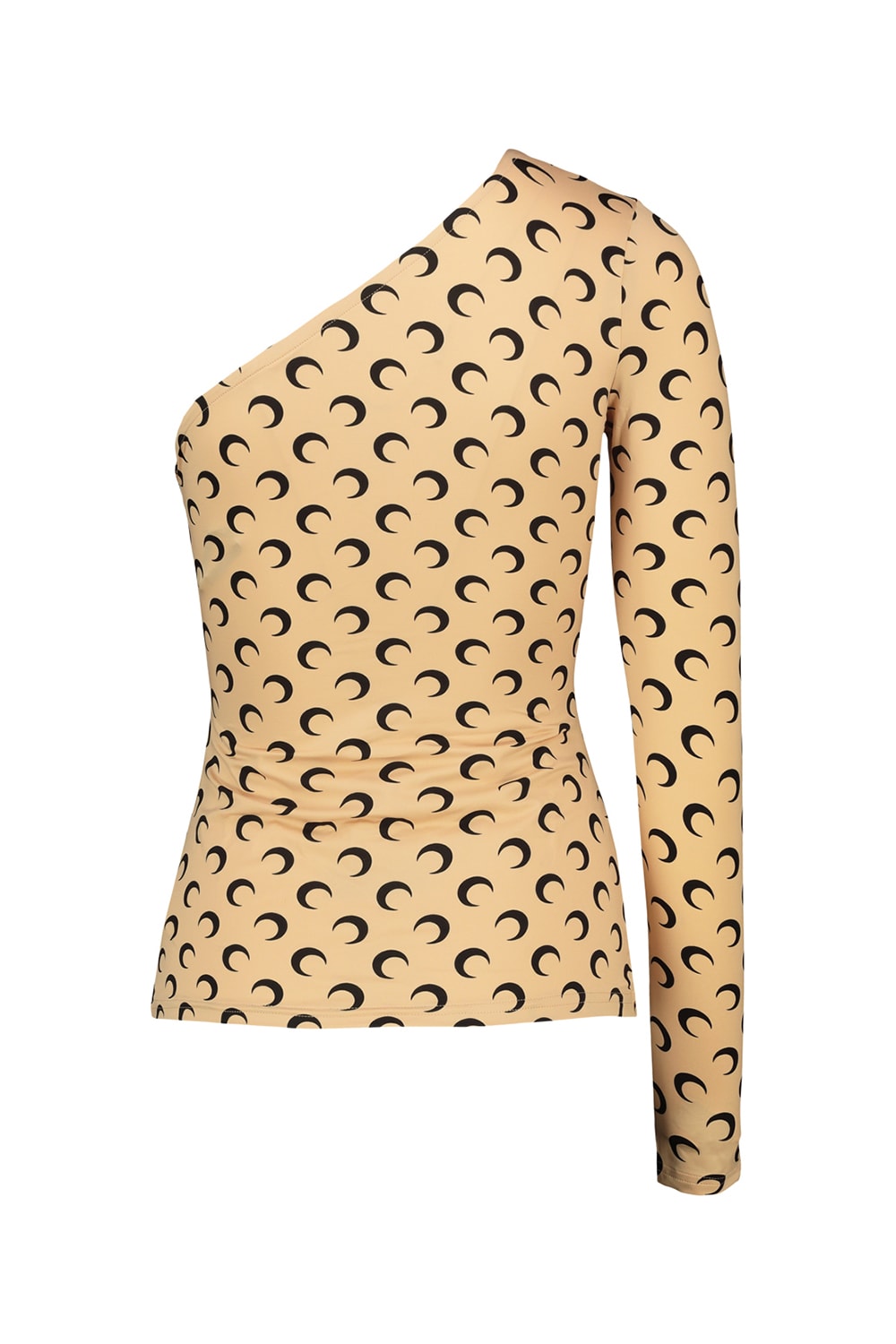 Marine Serre Moon Jersey Asymmetric Top In Brown