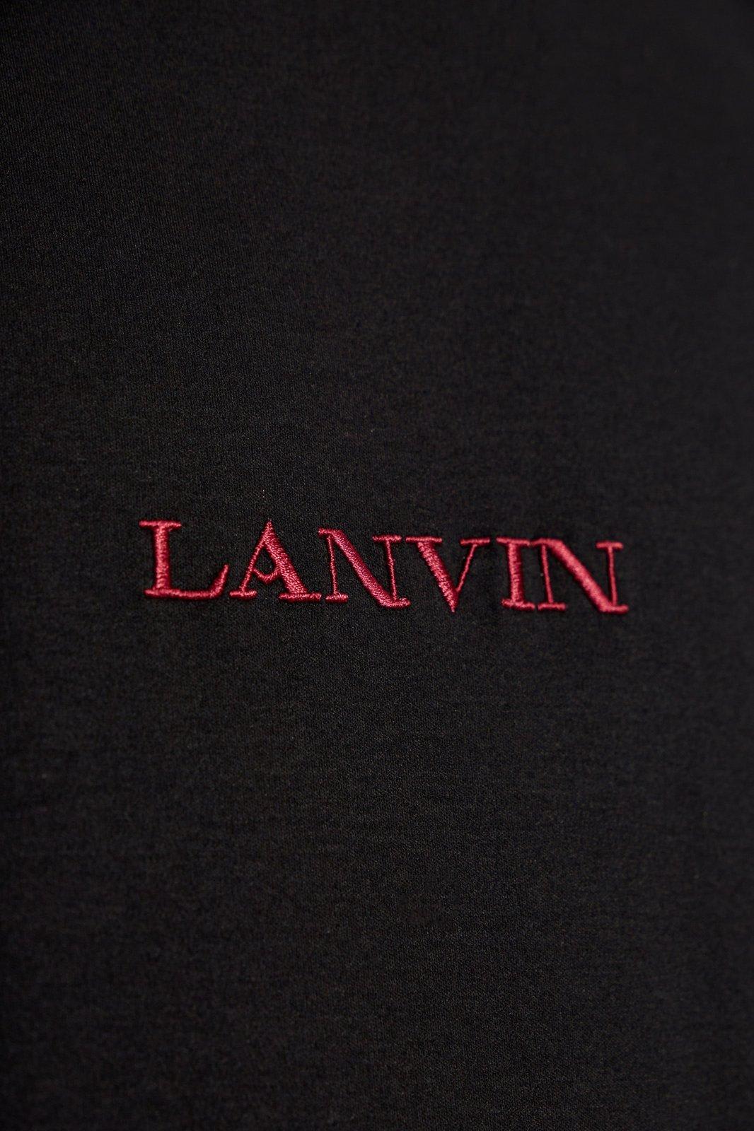 Shop Lanvin Logo-embroidered Crewneck T-shirt In Black