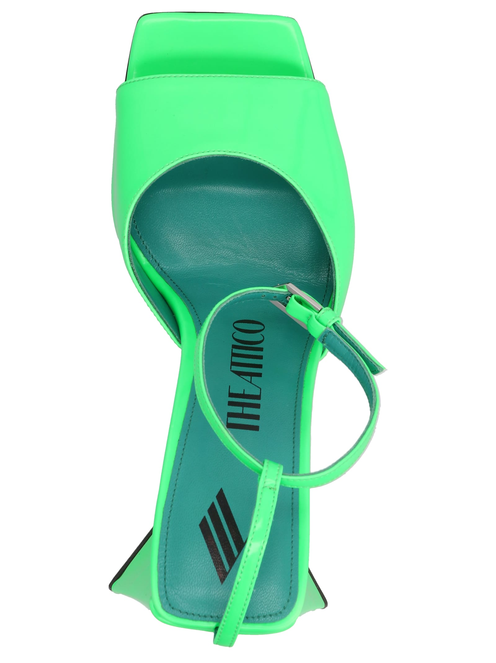 Shop Attico Piper Sandals In Green
