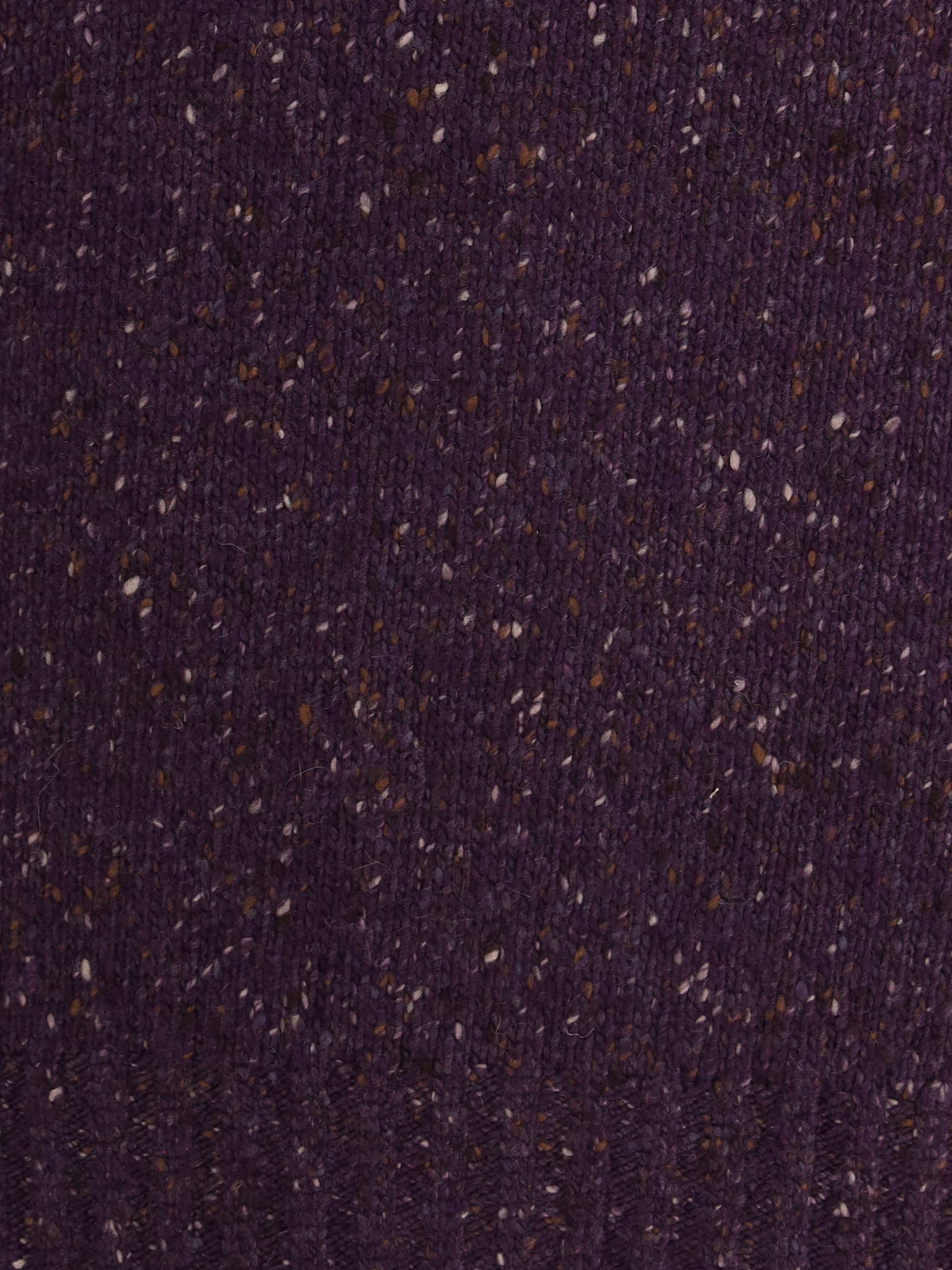 Brunello Cucinelli Crewneck Sweater With Raglan Sleeves And Speckled Pattern In Purple