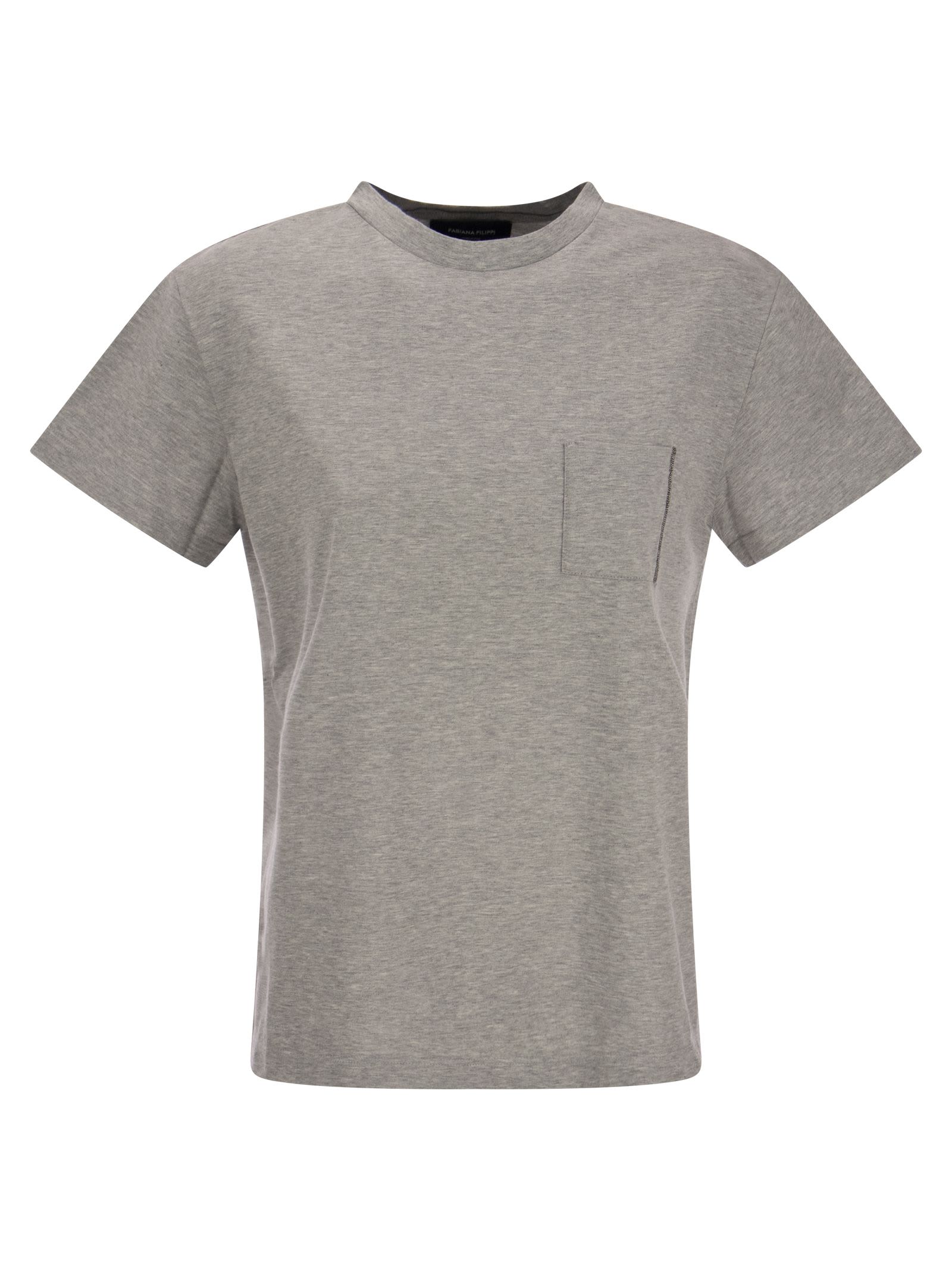 Shop Fabiana Filippi Organic Cotton Jersey T-shirt In Grey