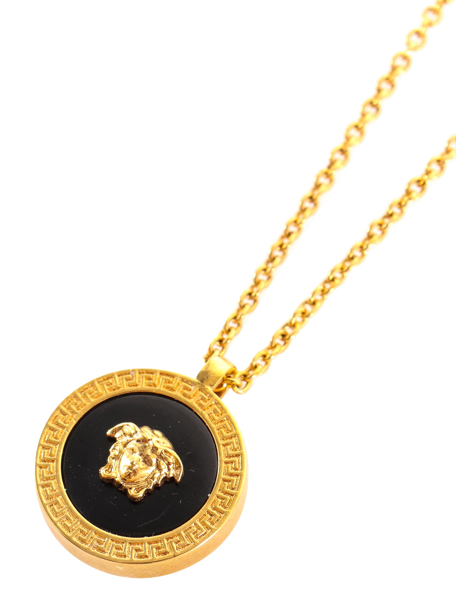 Shop Versace Necklace In Golden