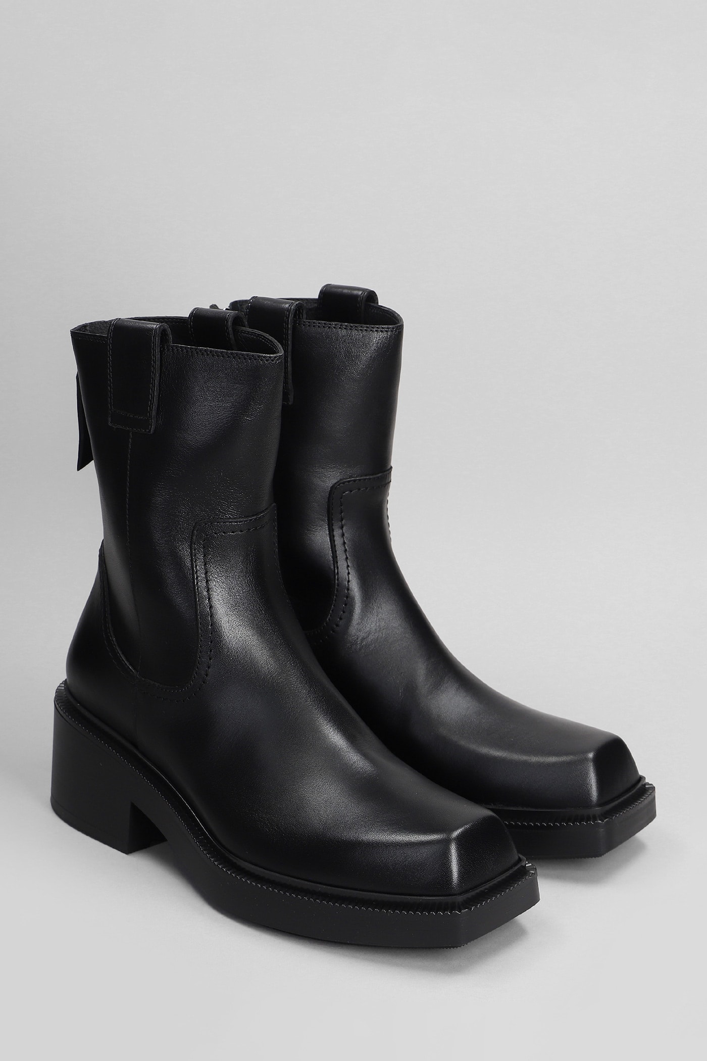 Shop Vic Matie Pampas High Heels Ankle Boots In Black Leather