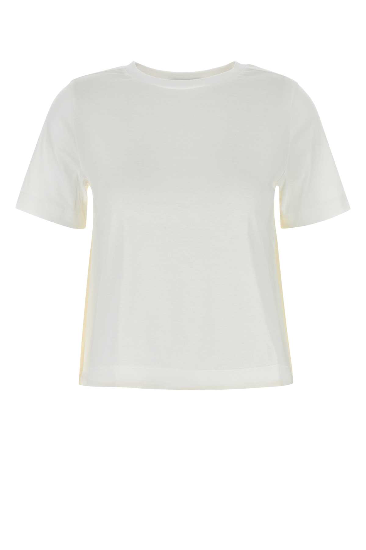 Herno Cotton T-shirt With Round Neck And Short Sleeves In Bianco