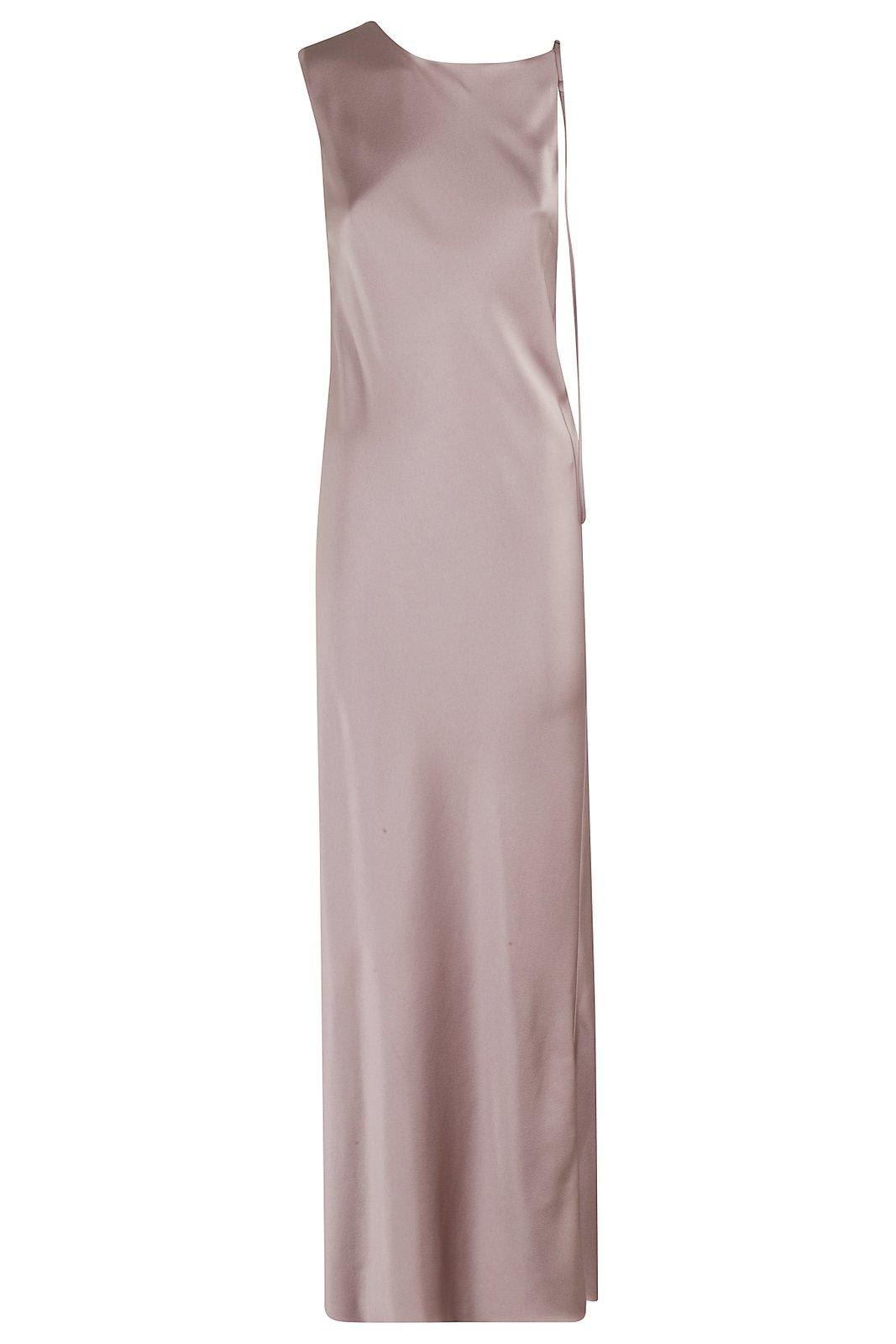 Shop Alysi Asymmetric Sleeveless Satin Dress