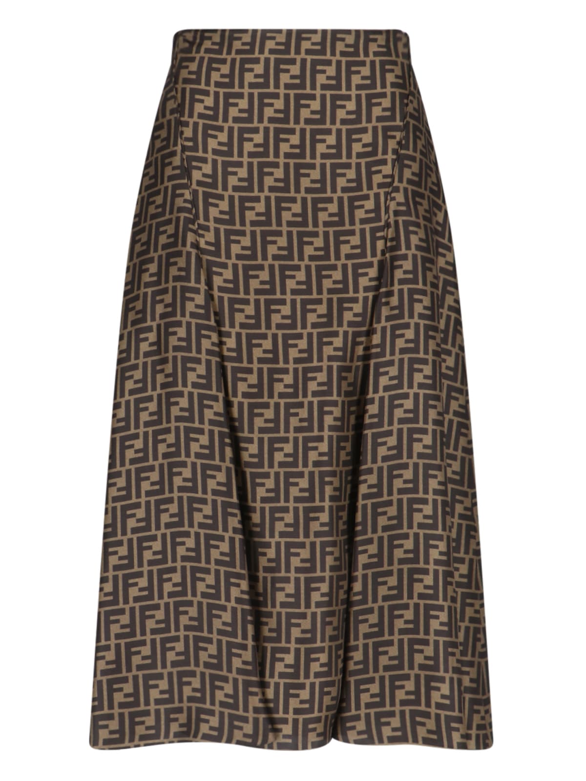 Fendi Ff Maxi Skirt In Brown