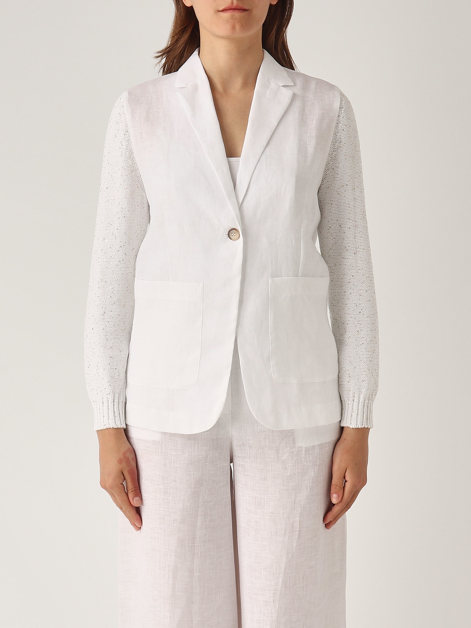 Gran Sasso Giacca In Maglia Jacket In White