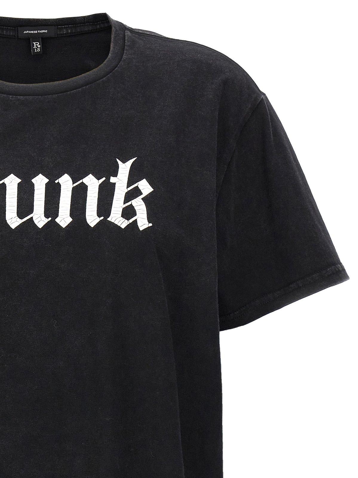 Shop R13 Punk-printed Crewneck T-shirt In Black