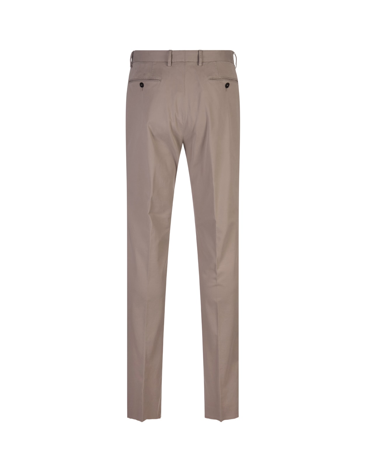 Shop Zegna Taupe Stretch Cotton Slim Fit Trousers In Grey