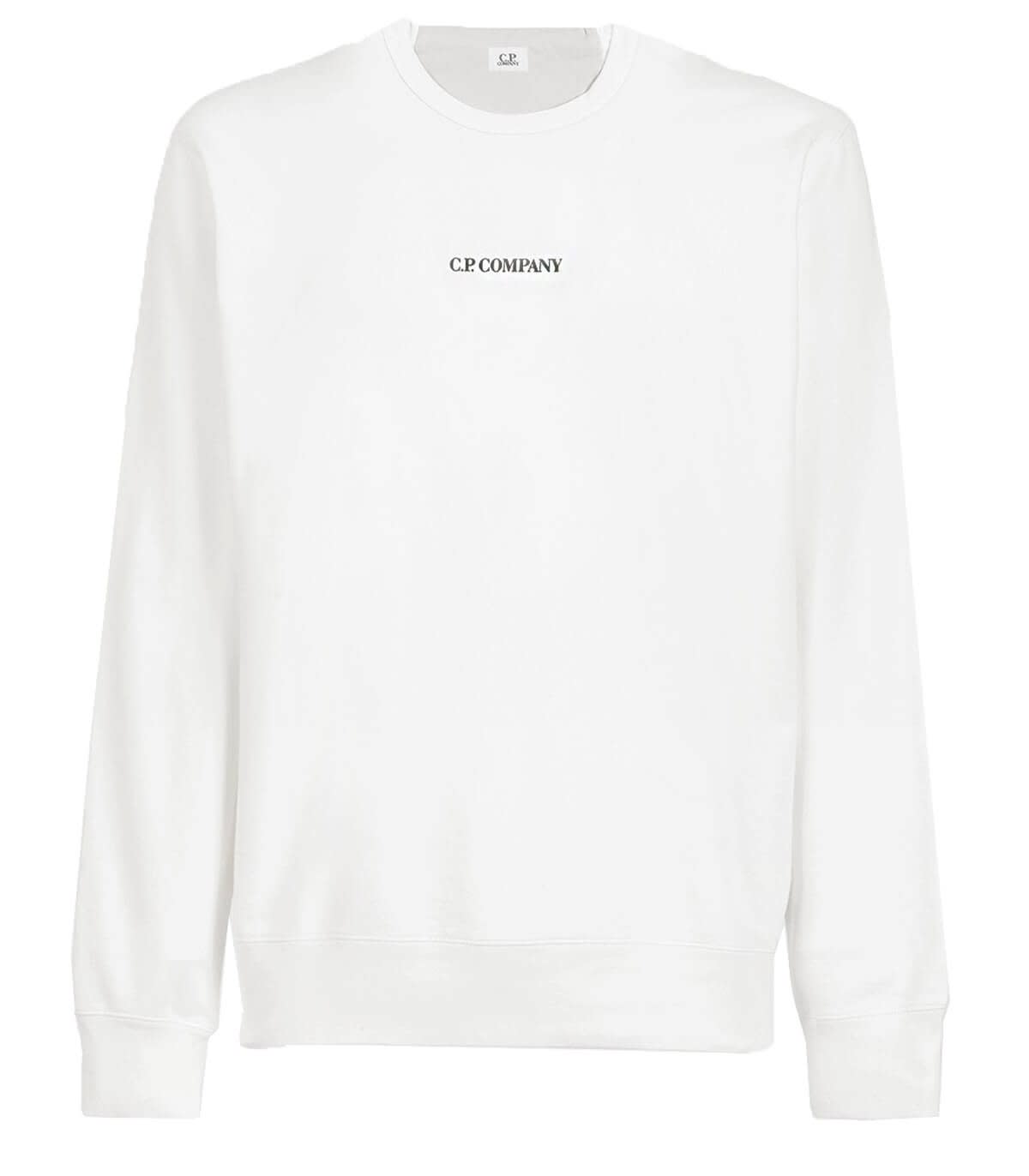 C.p. Company Light Fleece Cream Sweatshirt With Logo