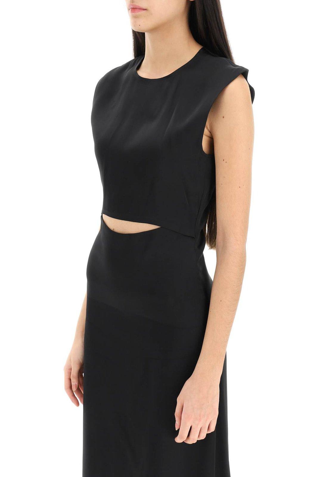 Shop Loulou Studio Copan Cut-out Midi Dress In Black