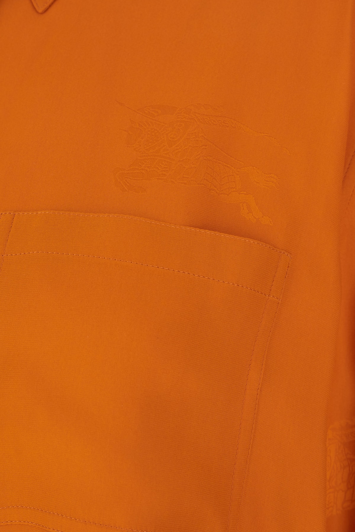 Shop Burberry Orange Silk Shirt In A1934