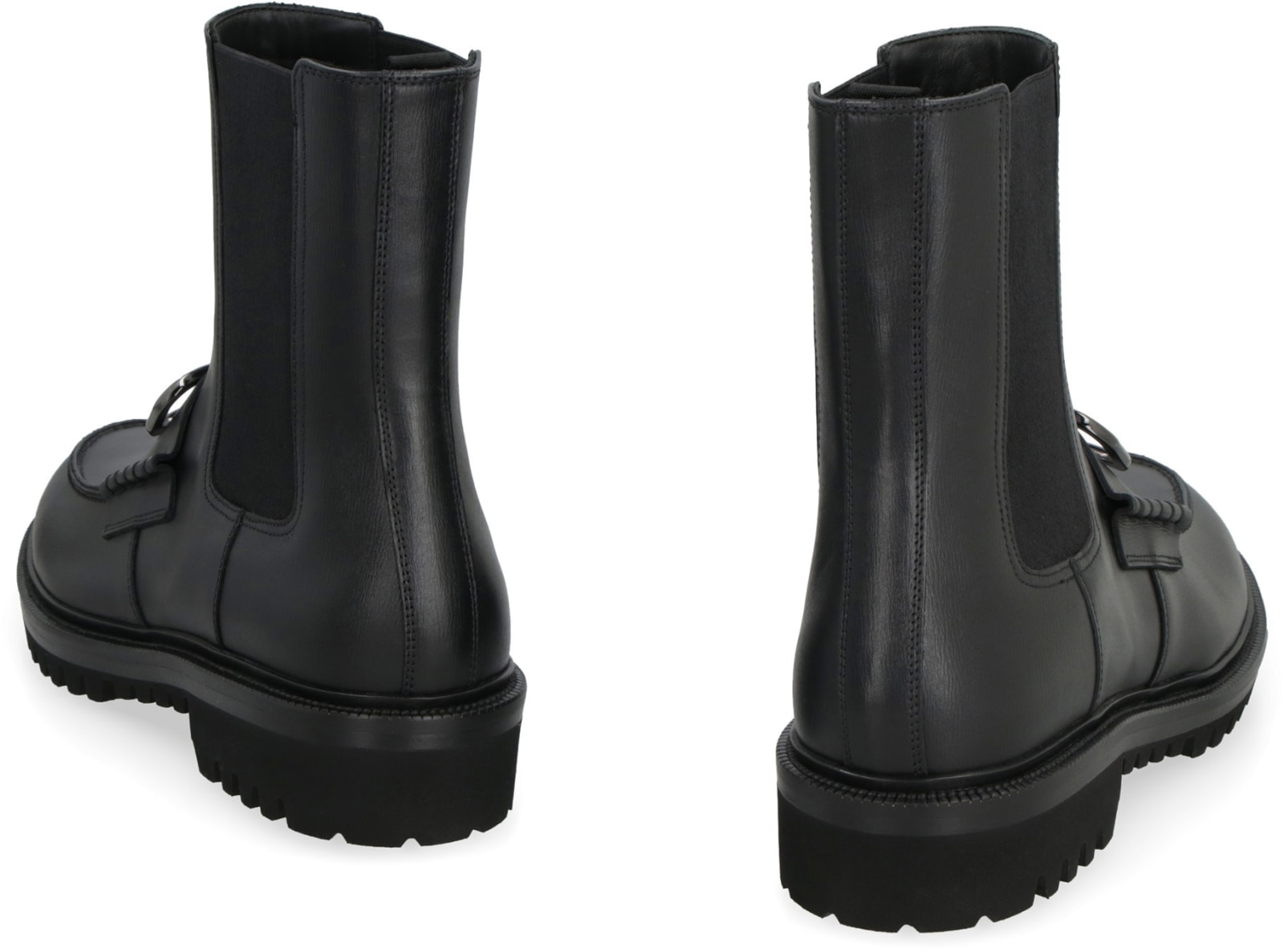Shop Valentino Garavani - Vlogo Leather Chelsea Boots In Black