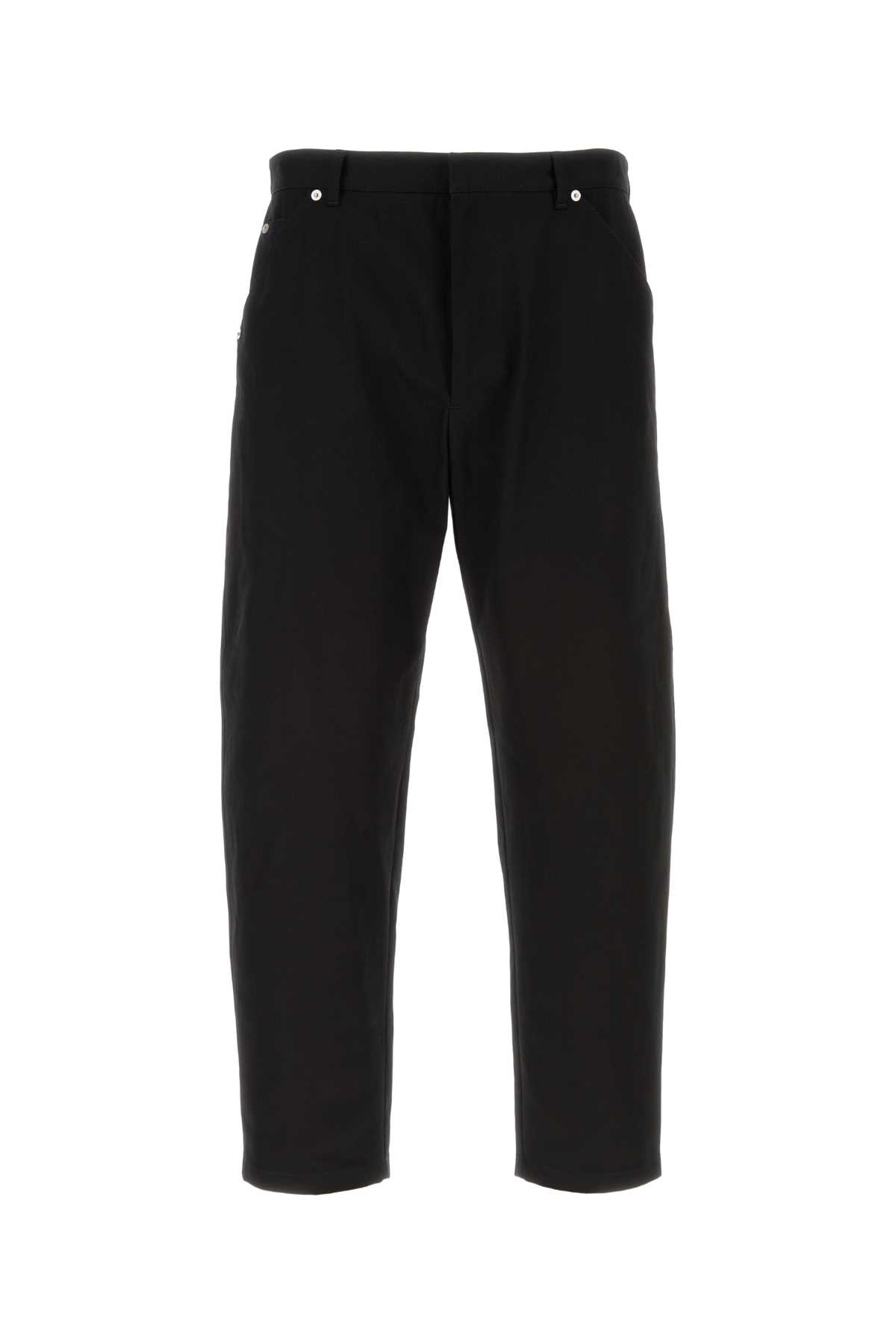 Shop Prada Black Drill Pant In Nero