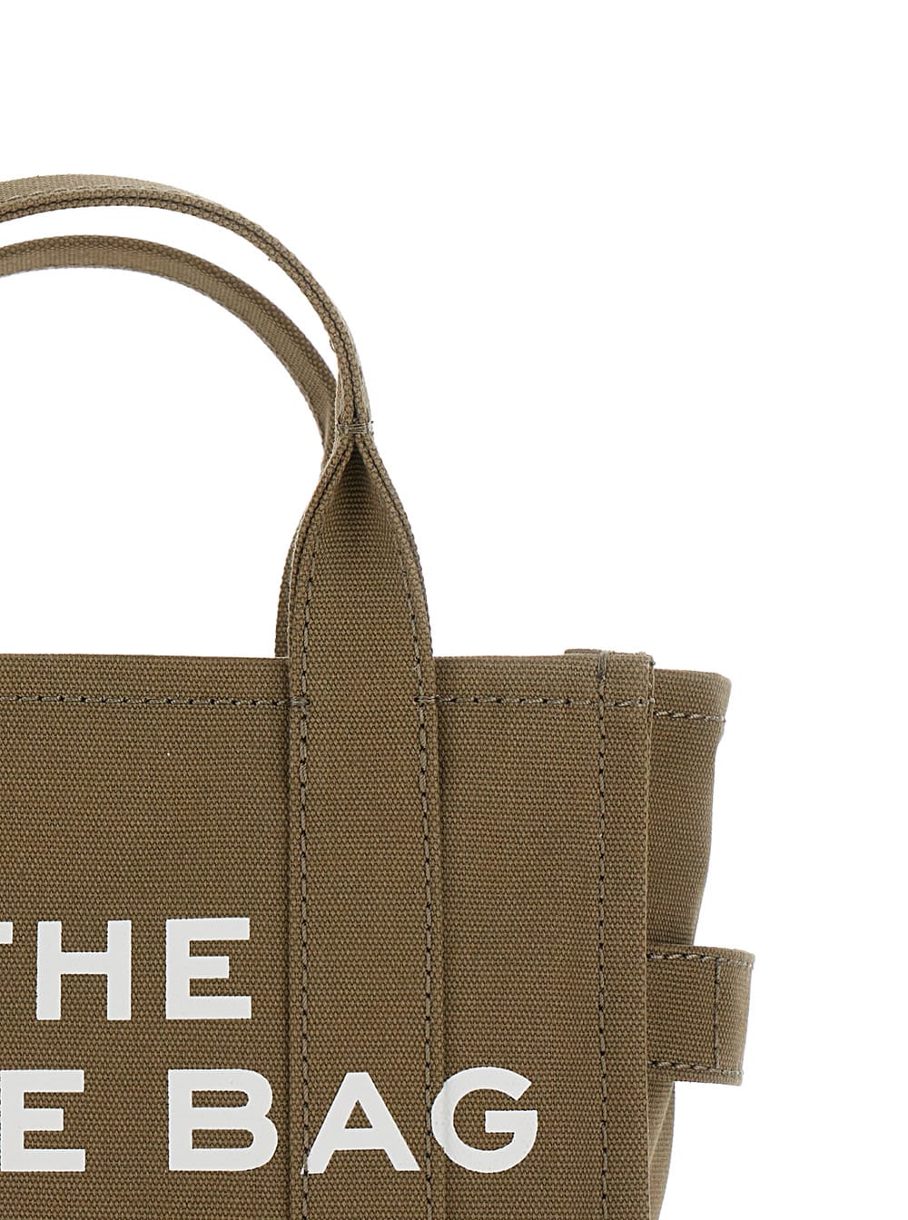 Shop Marc Jacobs Traveler Handbag Mini Military Green Tote Bag With Logo In Fabric Woman