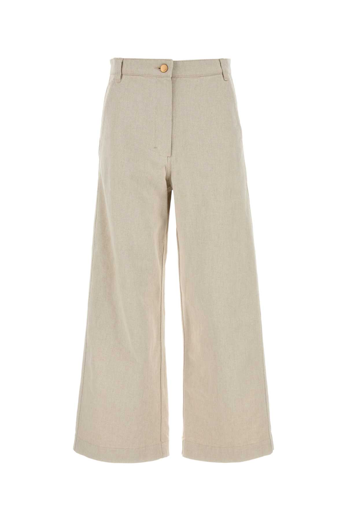 'S MAX MARA SAND COTTON BLEND SORRISO PANT