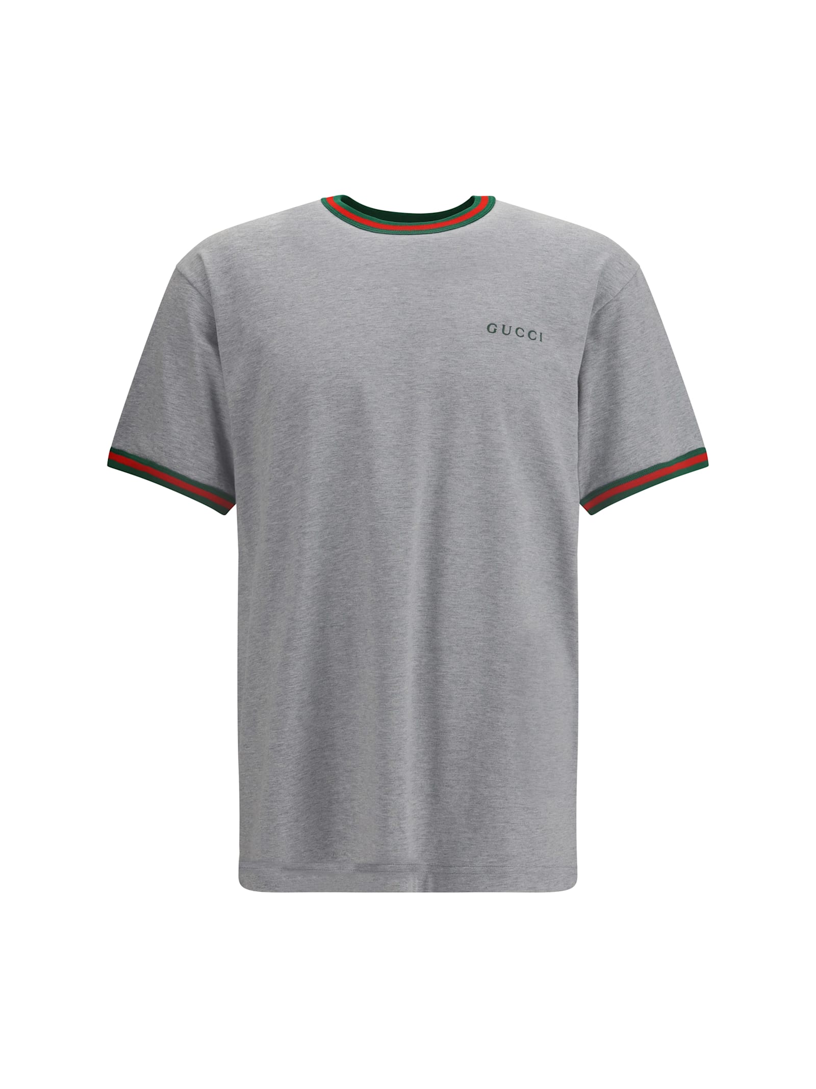 Gucci Cotton Jersey T-shirt With Embroidery In Gray