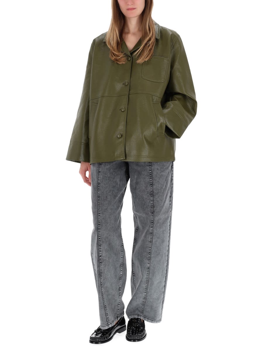 Baum Und Pferdgarten Buttoned Pocket Military Jacket In Green