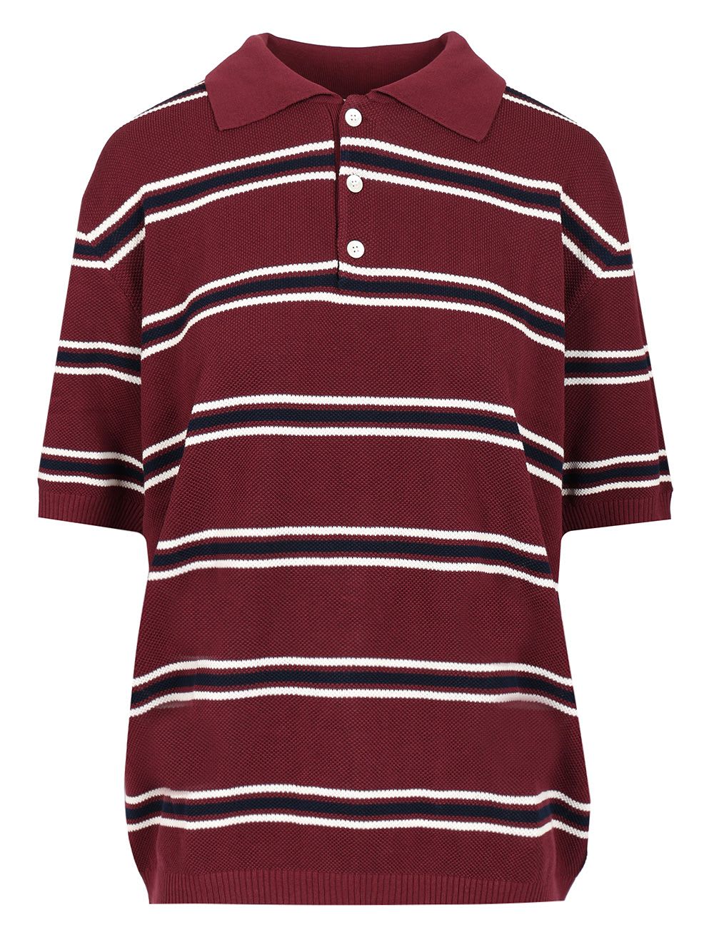 Unisex Striped Knit Polo