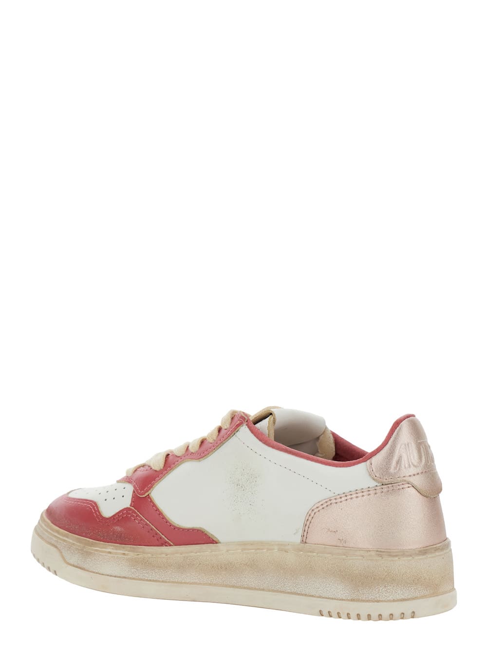 Autry 'super Vintage' Red Sneakers With Logo Patch On The Tongue And Distressed Effect In Red