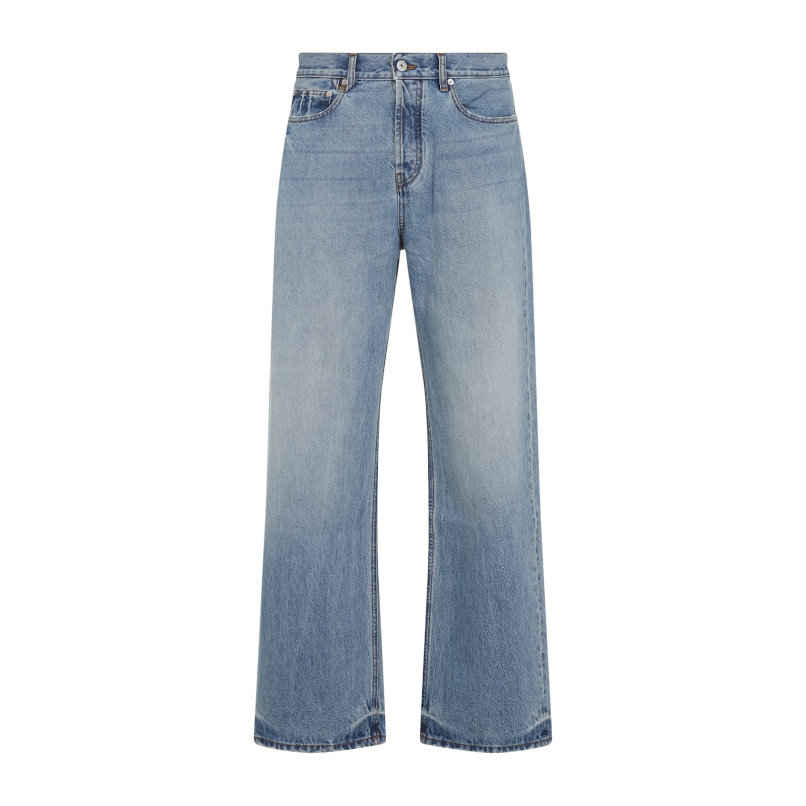 Jacquemus Denim Trousers Featuring Belt Loops In Blue
