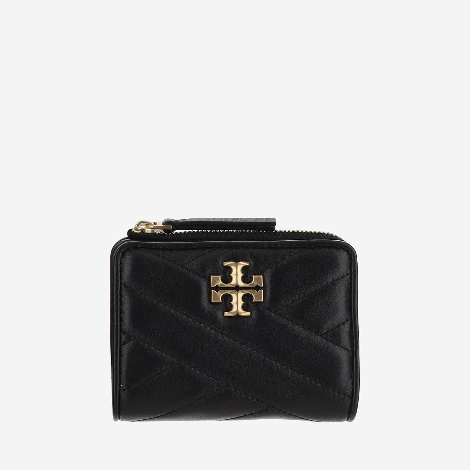 Shop Tory Burch Kira Chevron Double Wallet In Black