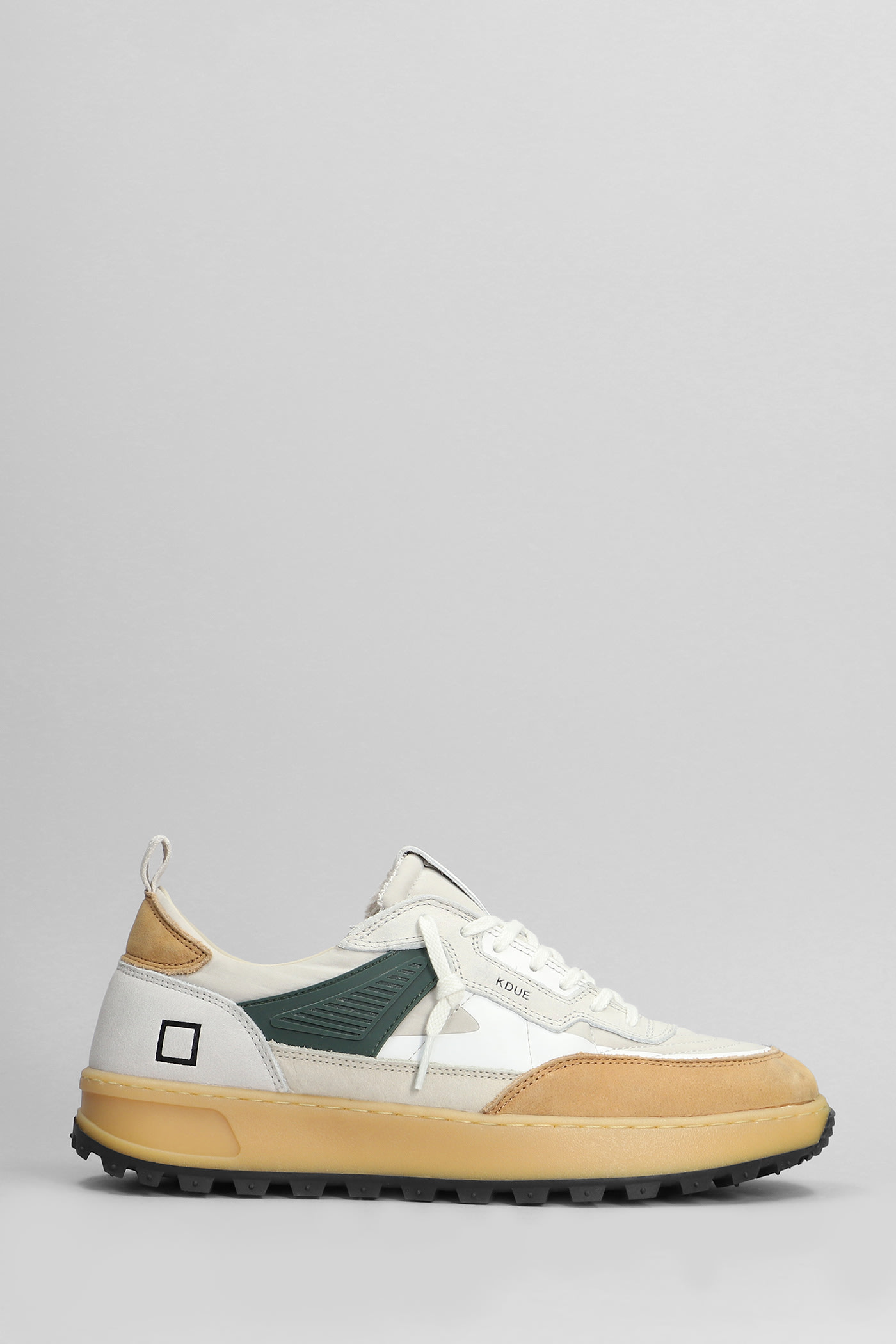 D. A.T. E. Kdue Outdoor Sneakers In Beige Suede And Fabric