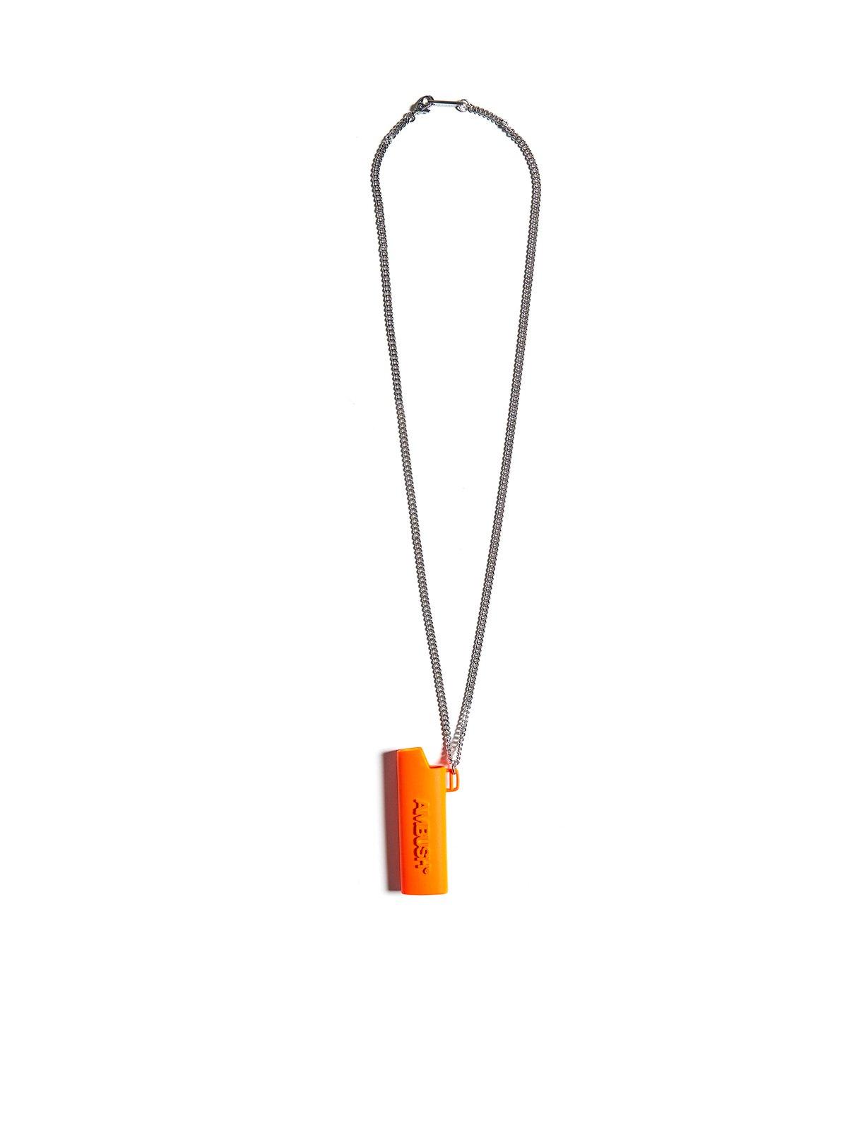 Ambush Logo Lighter Case Necklace In Coral