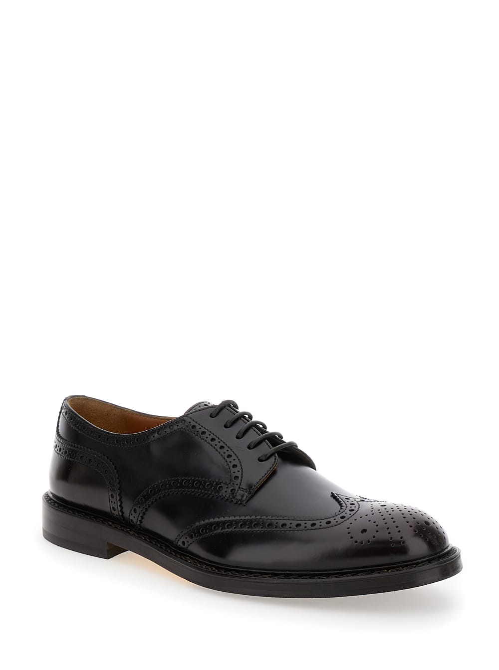 Shop Doucal's Half Wing Dark Brown Derby Shoes With Embellishments In Leather Man