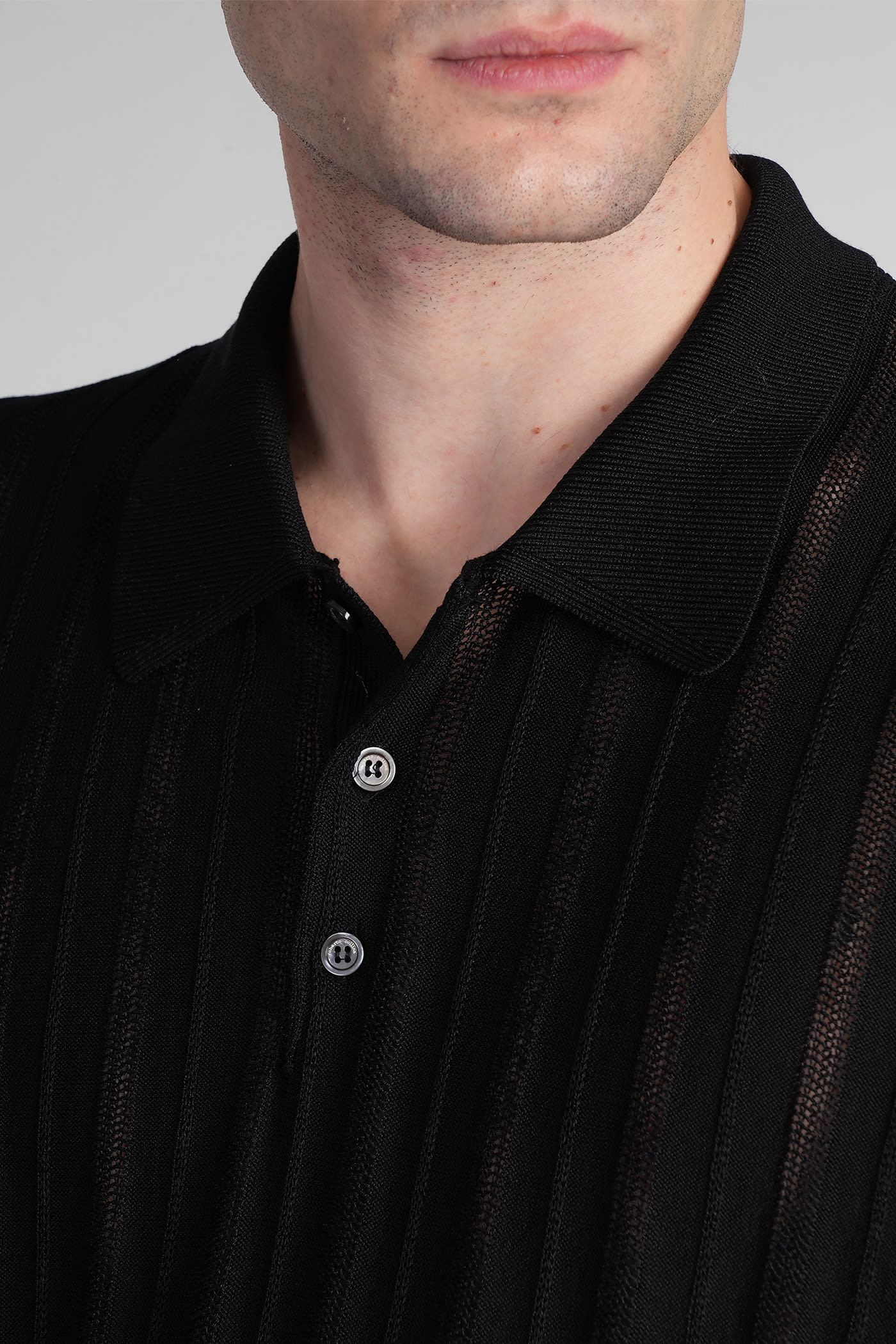 Roberto Collina Polo Shirt Men Color Black In Black