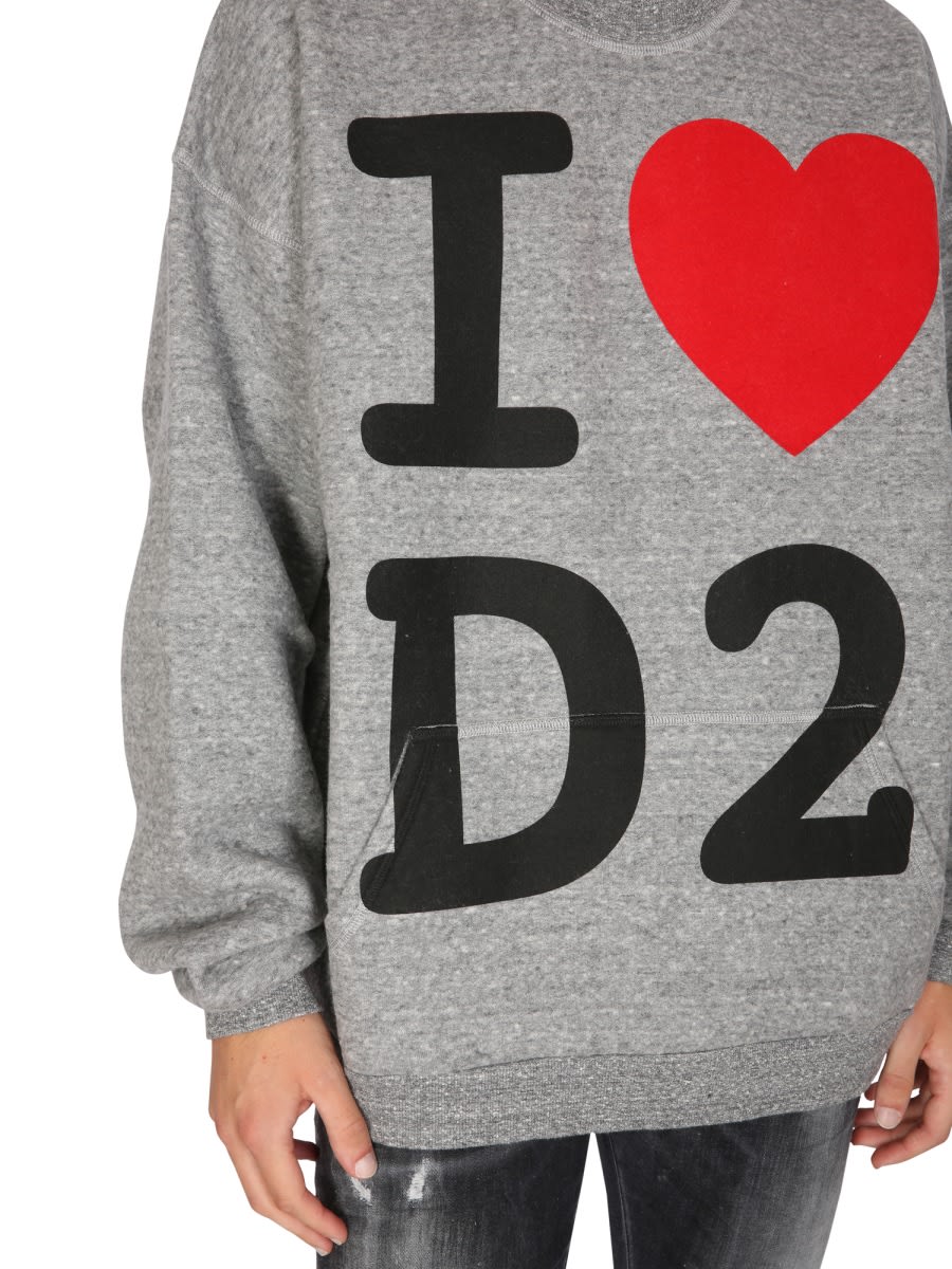 Shop Dsquared2 I Love D2 Sweatshirt In Grey