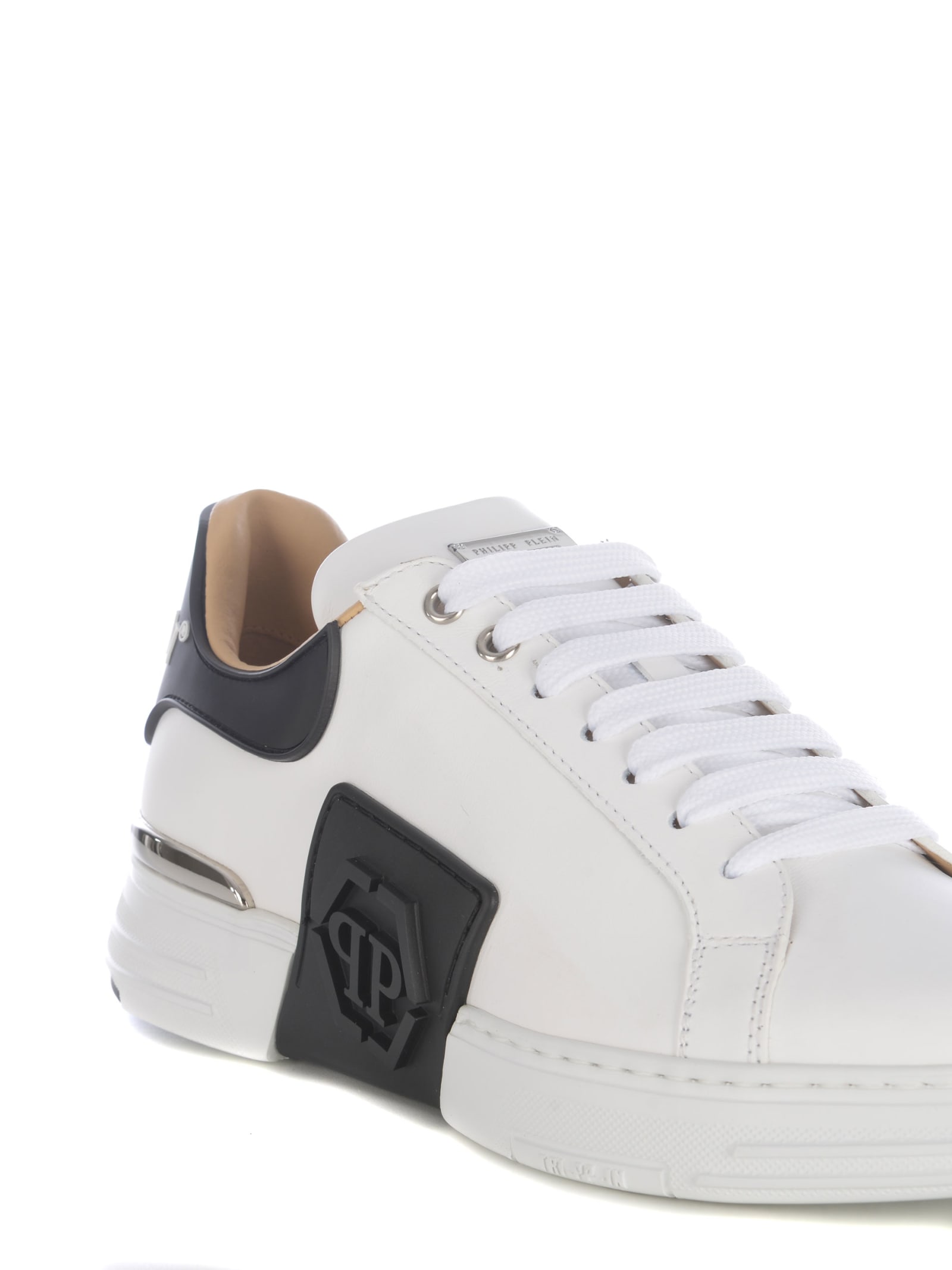 Shop Philipp Plein Sneakers  Phantom Made Of Leather In White