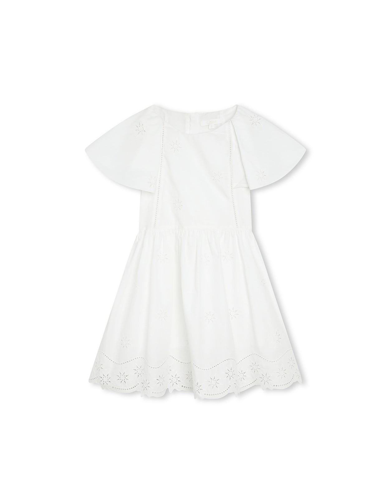 Shop Chloé White Cotton Dress With Stars