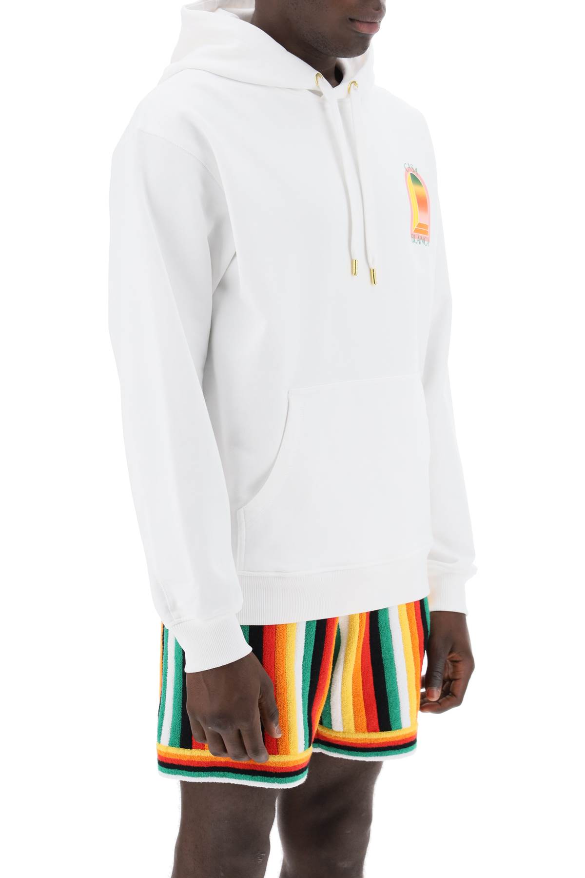 Shop Casablanca Gradient Hooded Larche In Gradient Arch Logo (white)