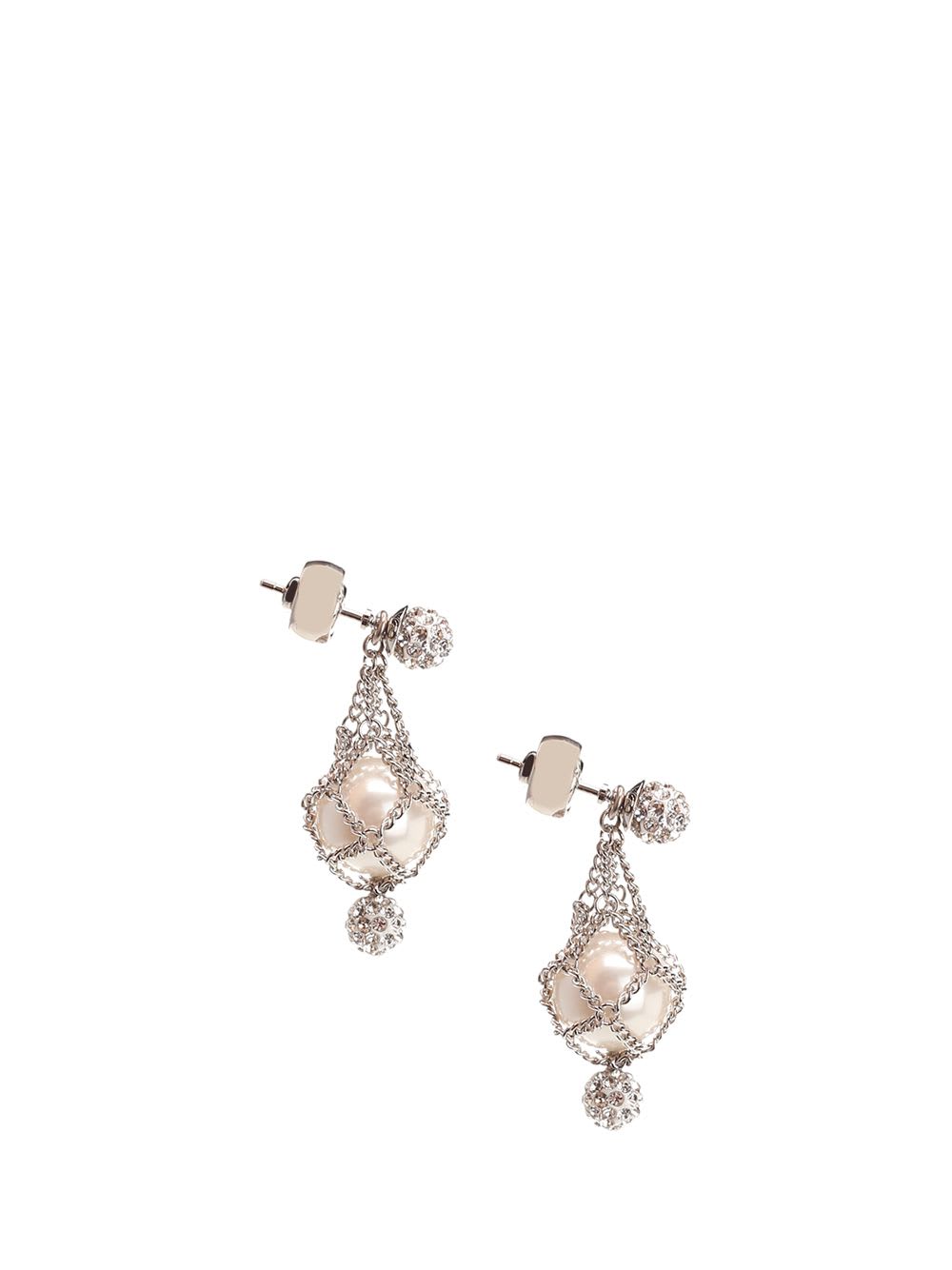 Shop Givenchy Pearling Earrings In Silver