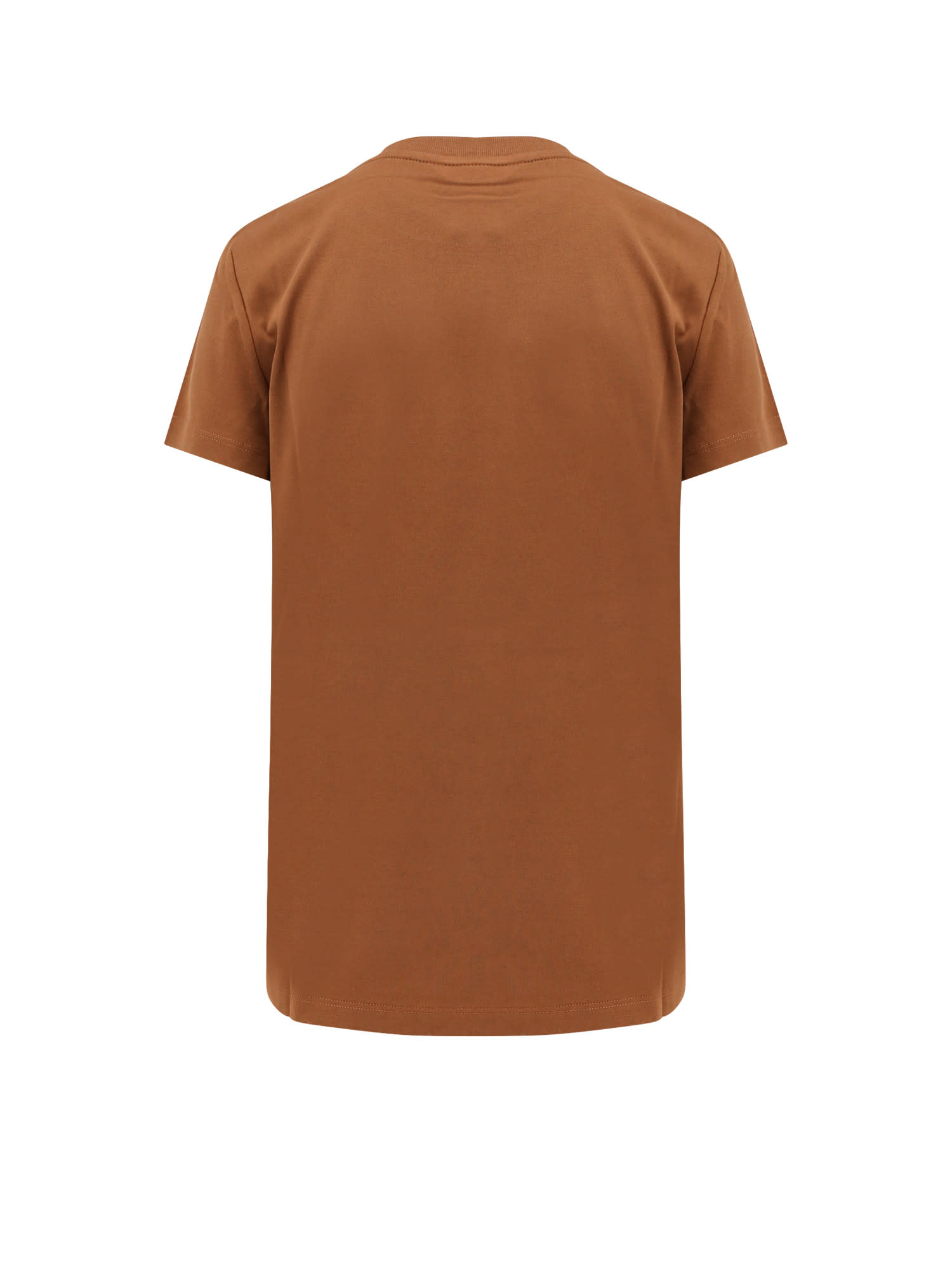 Max Mara Crystal Embellished Crew Neck Top In Brown