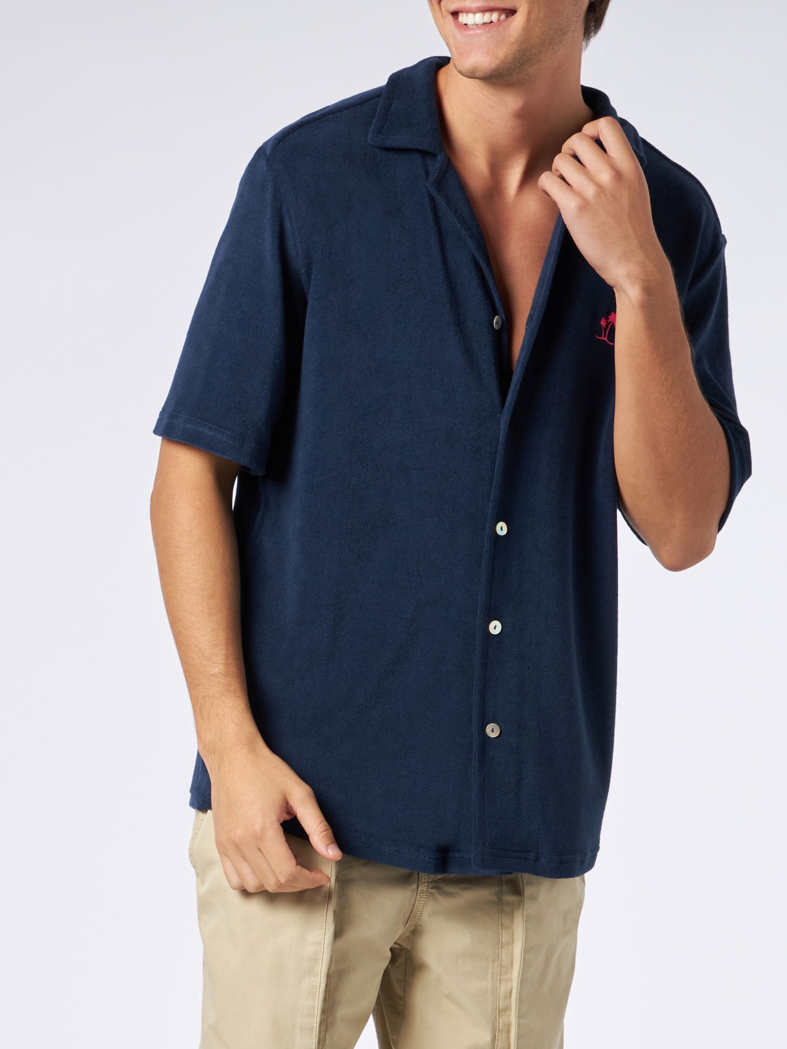 MC2 SAINT BARTH MAN NAVY BLUE TERRY SHIRT RIVIERA