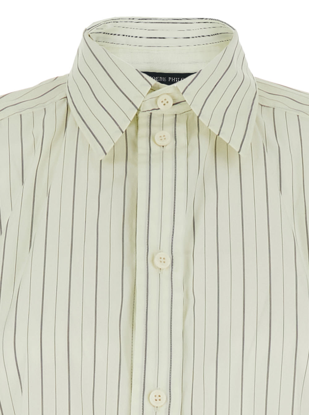Phoebe Philo White Shirt With Classic Collar And Logo Embroidery On The Cuff In Cotton Woman In White